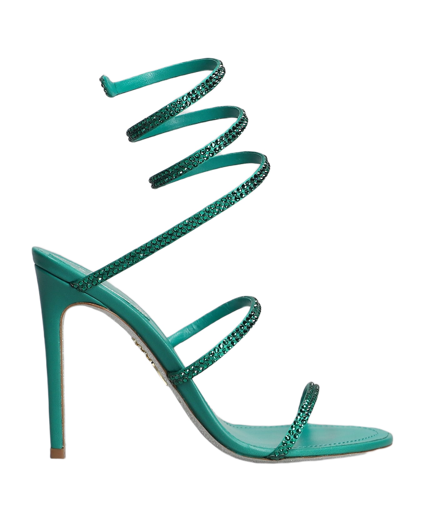 René Caovilla Cleo Sandals In Green Leather - green