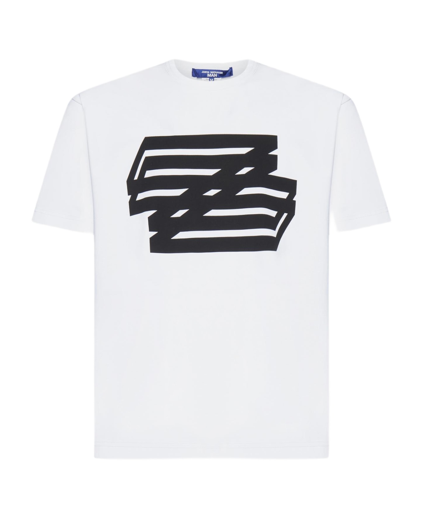 Junya Watanabe Print Cotton T-shirt - White X Black