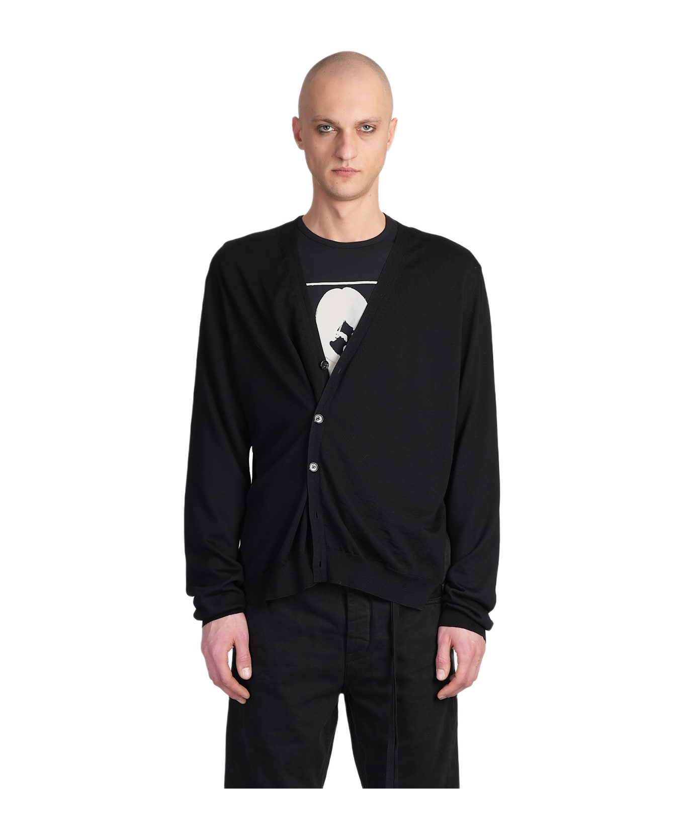 Ann Demeulemeester Kador Cardigan In Black Wool - black