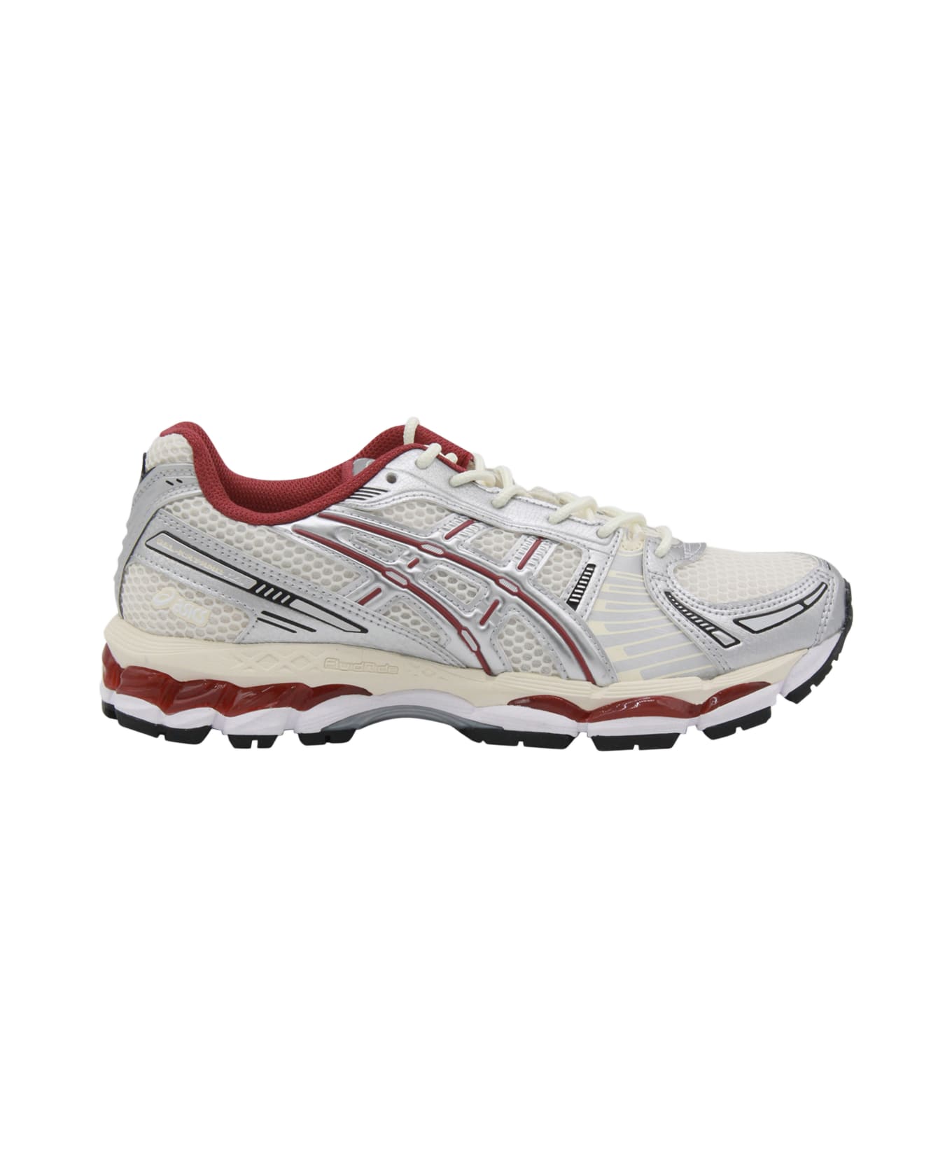 Asics Grey And Red Gel-kayano 12.1 Sneakers - CREAM/PURE SILVER