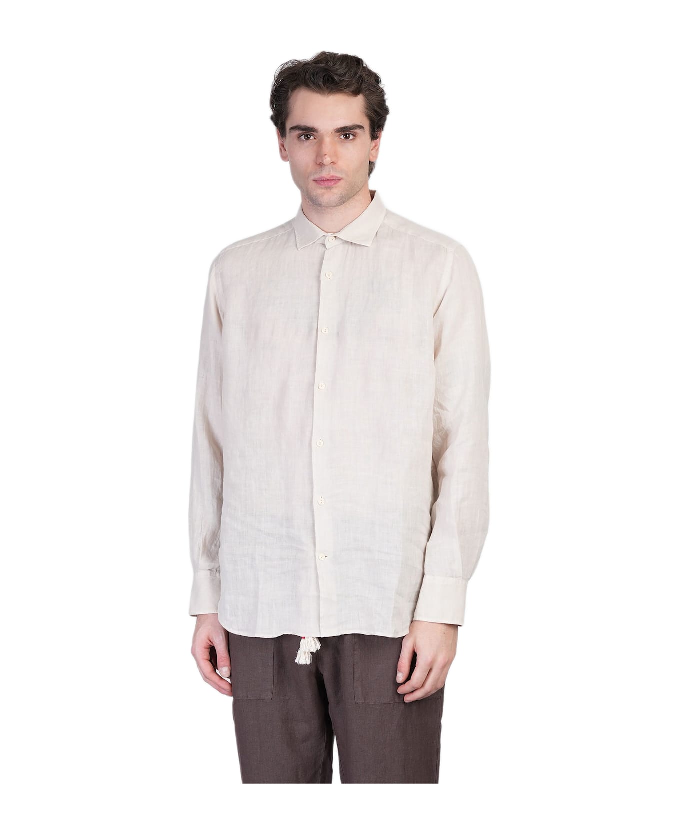 MC2 Saint Barth Pamplona Shirt In Beige Linen - beige