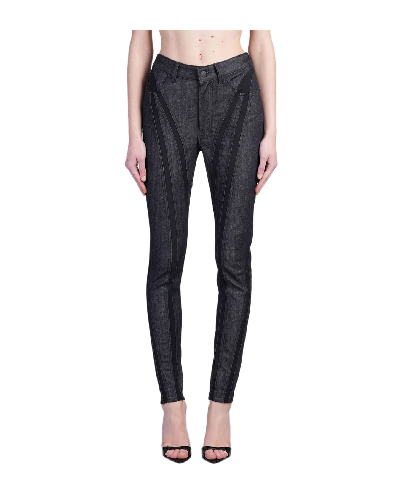 Mugler Jeans In Blue Denim - blue