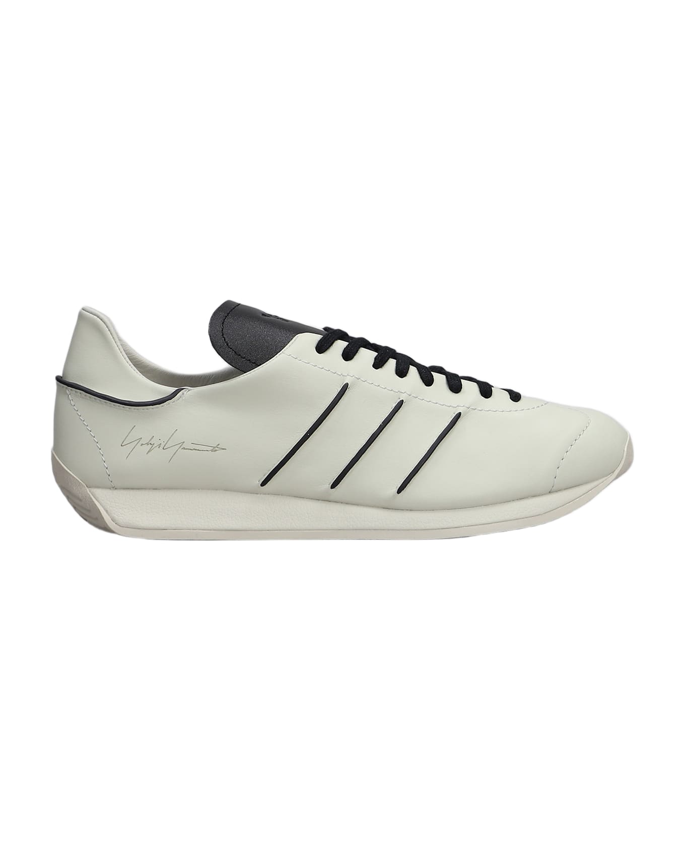 Y-3 Country Sneakers In Beige Leather - beige