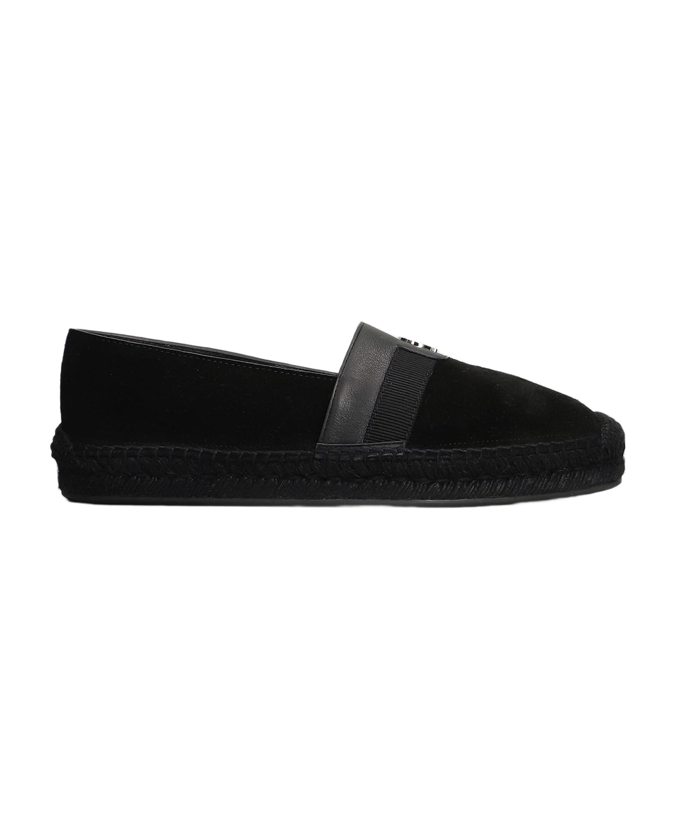 Christian Louboutin Alfarica Flat Espadrilles In Black Leather - black