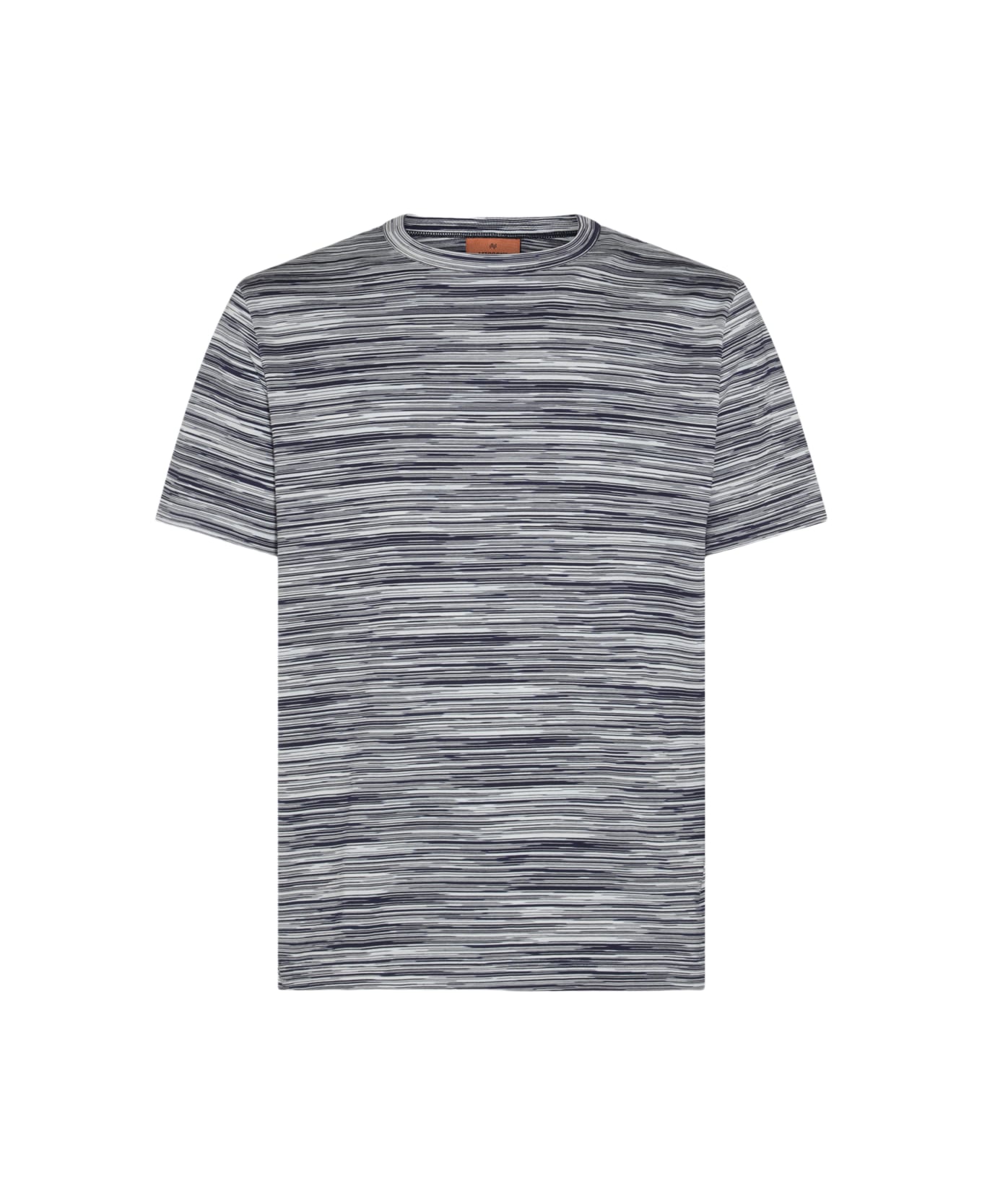 Missoni Multicolor Cotton T-shirt - SPACE DYED NAVY WHITE シャツ