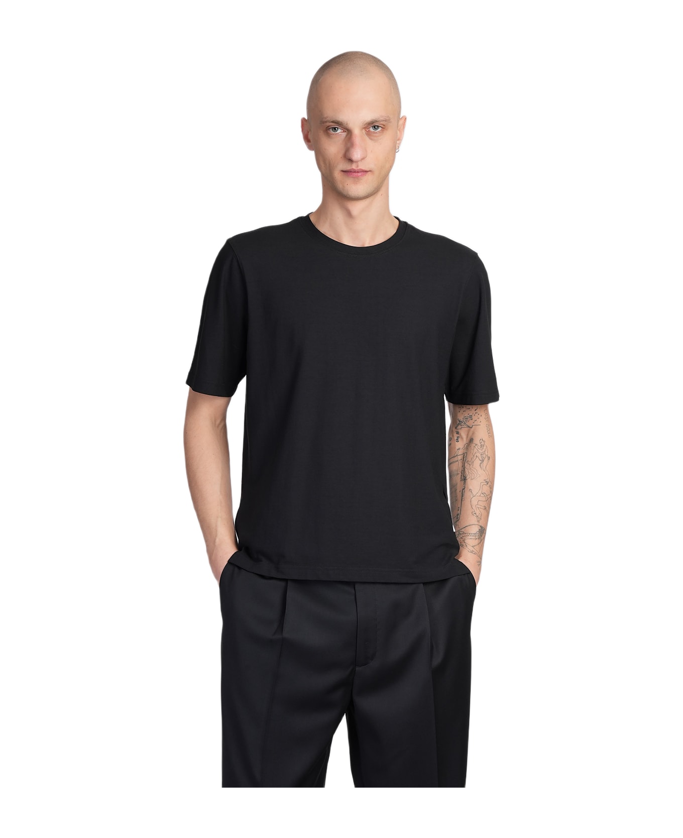 Lardini T-shirt In Black Cotton - black
