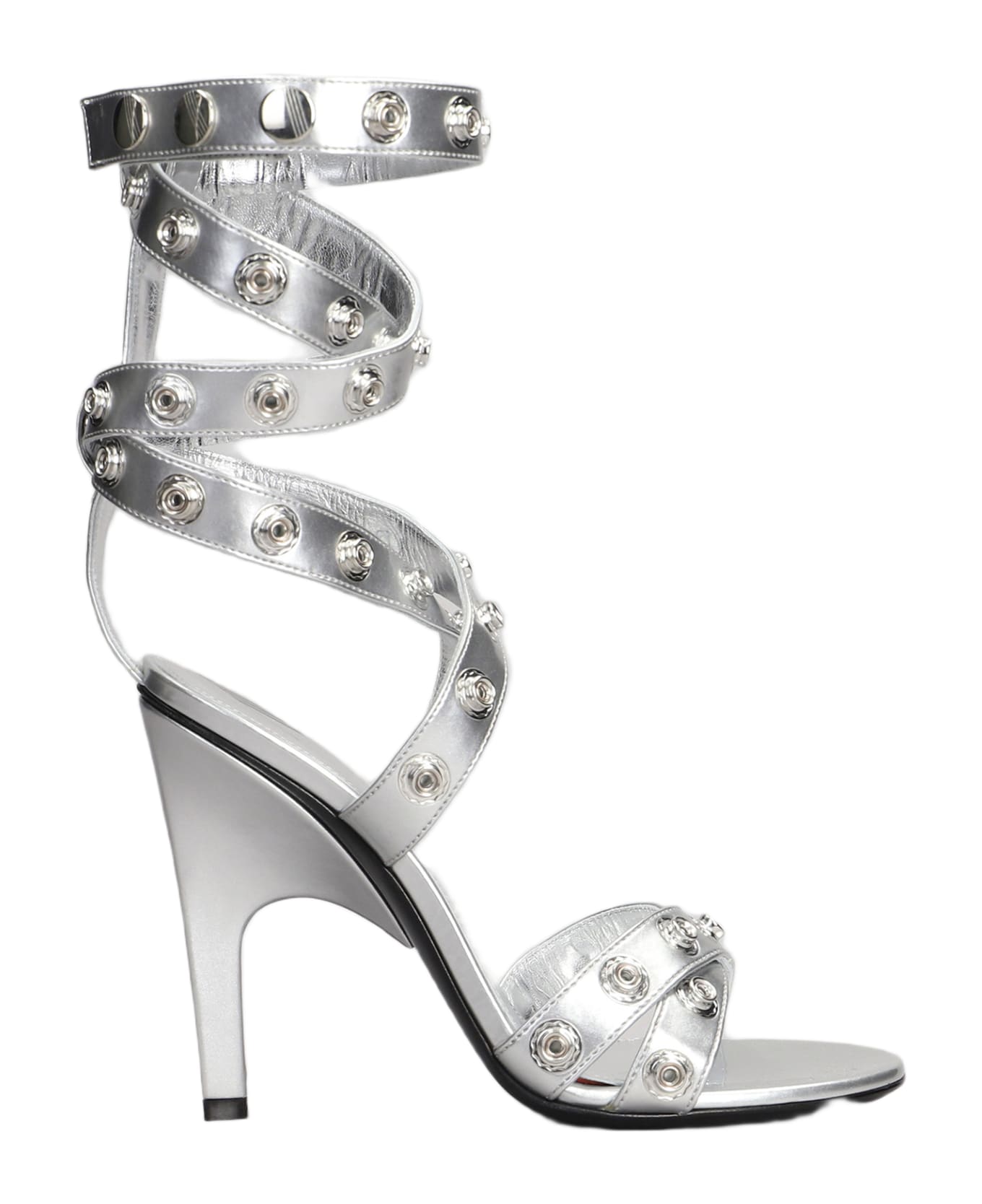 The Attico Cosmo Sandals In Silver Leather - silver
