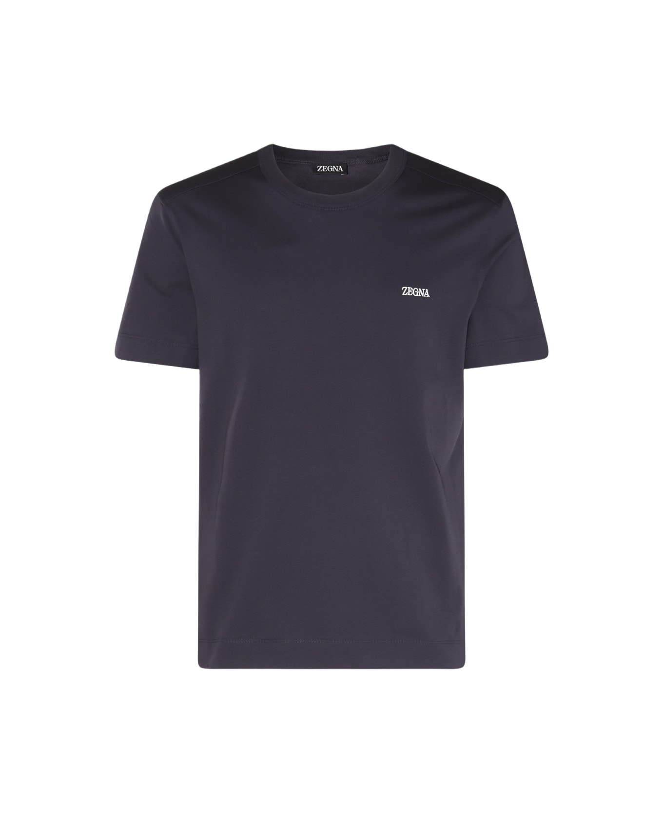 Zegna Black Cotton T-shirt - Blue