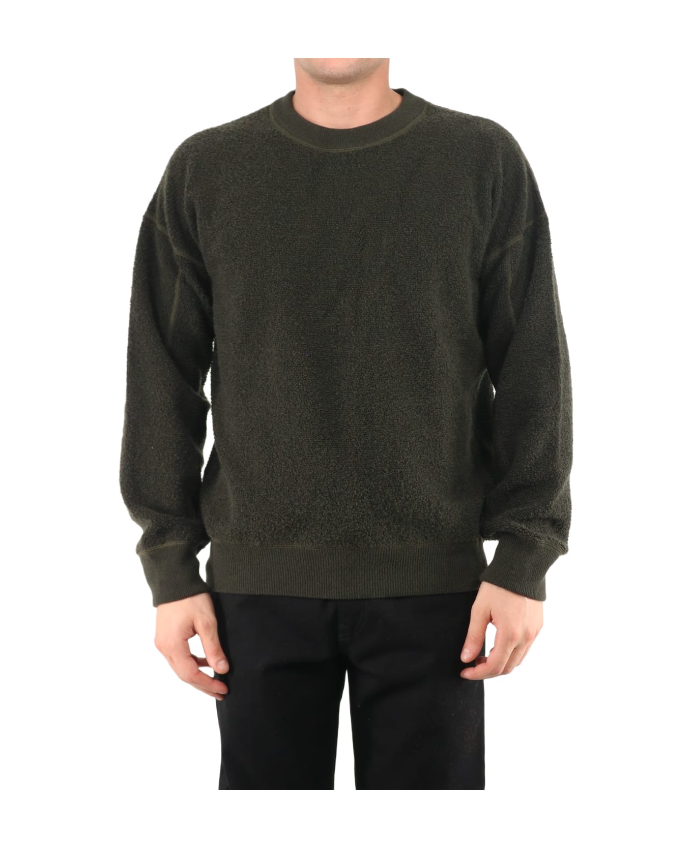 Ten C Military Green Reversible Sweater - GREEN