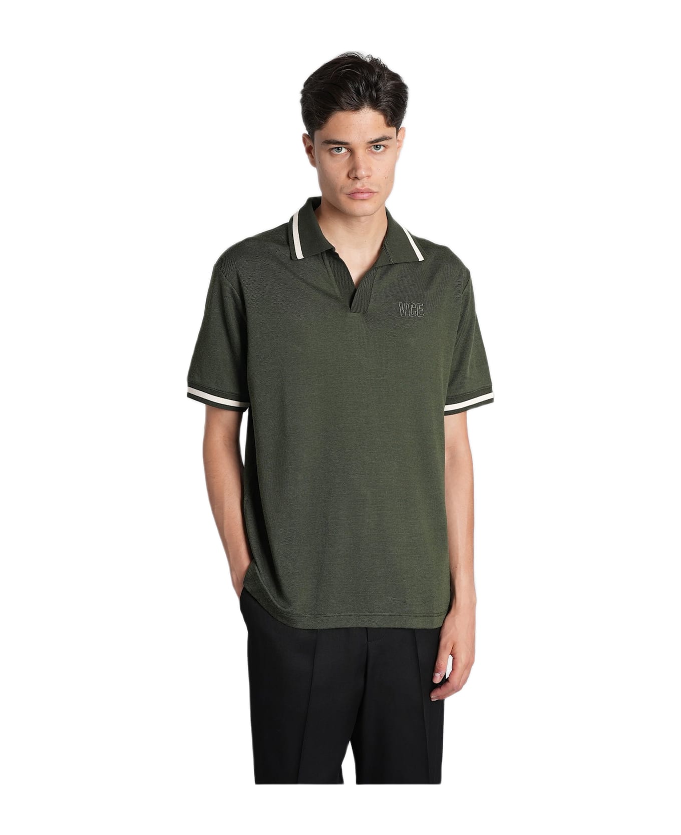 Golden Goose Omar Polo In Green Cotton - green