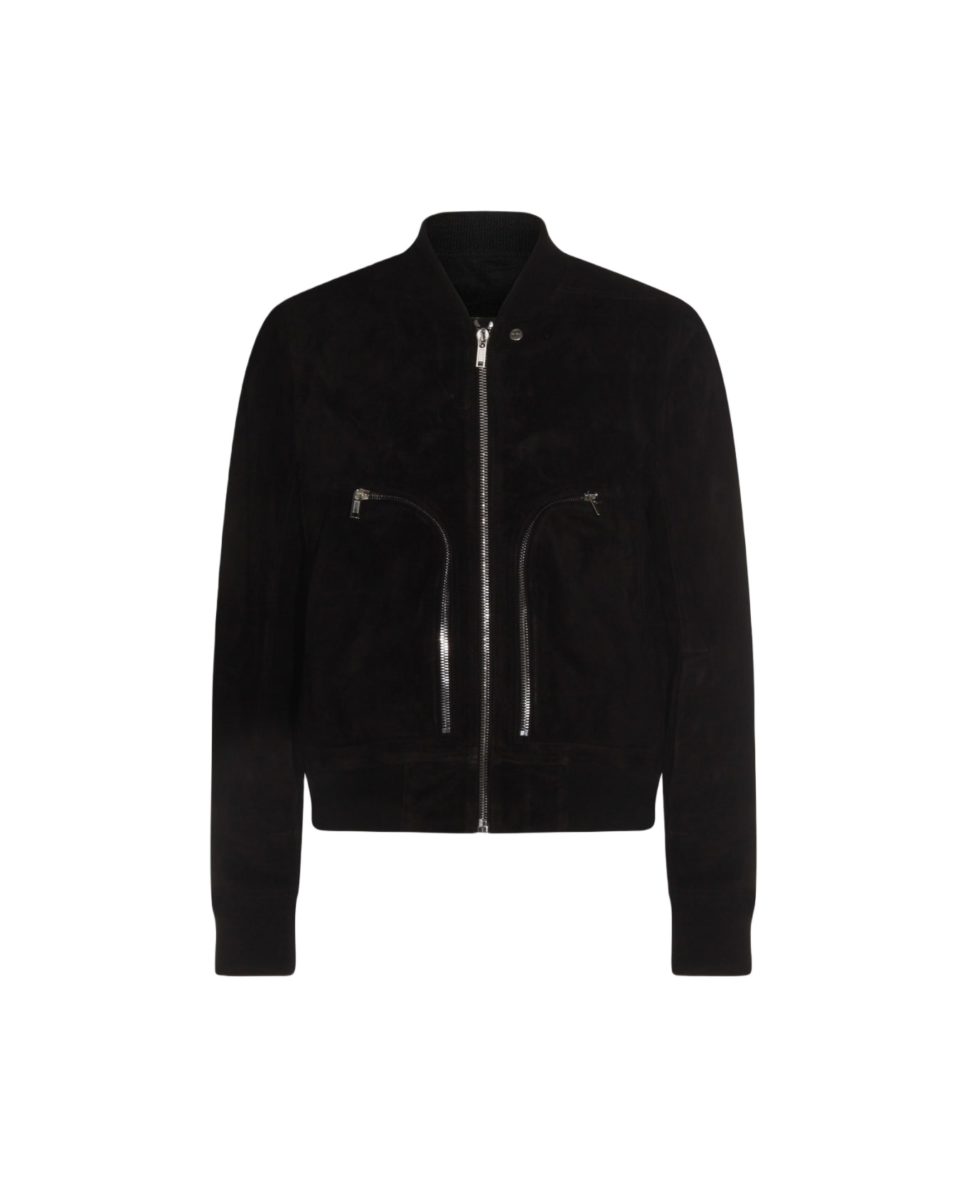 Rick Owens Black Leather Jacket - Black