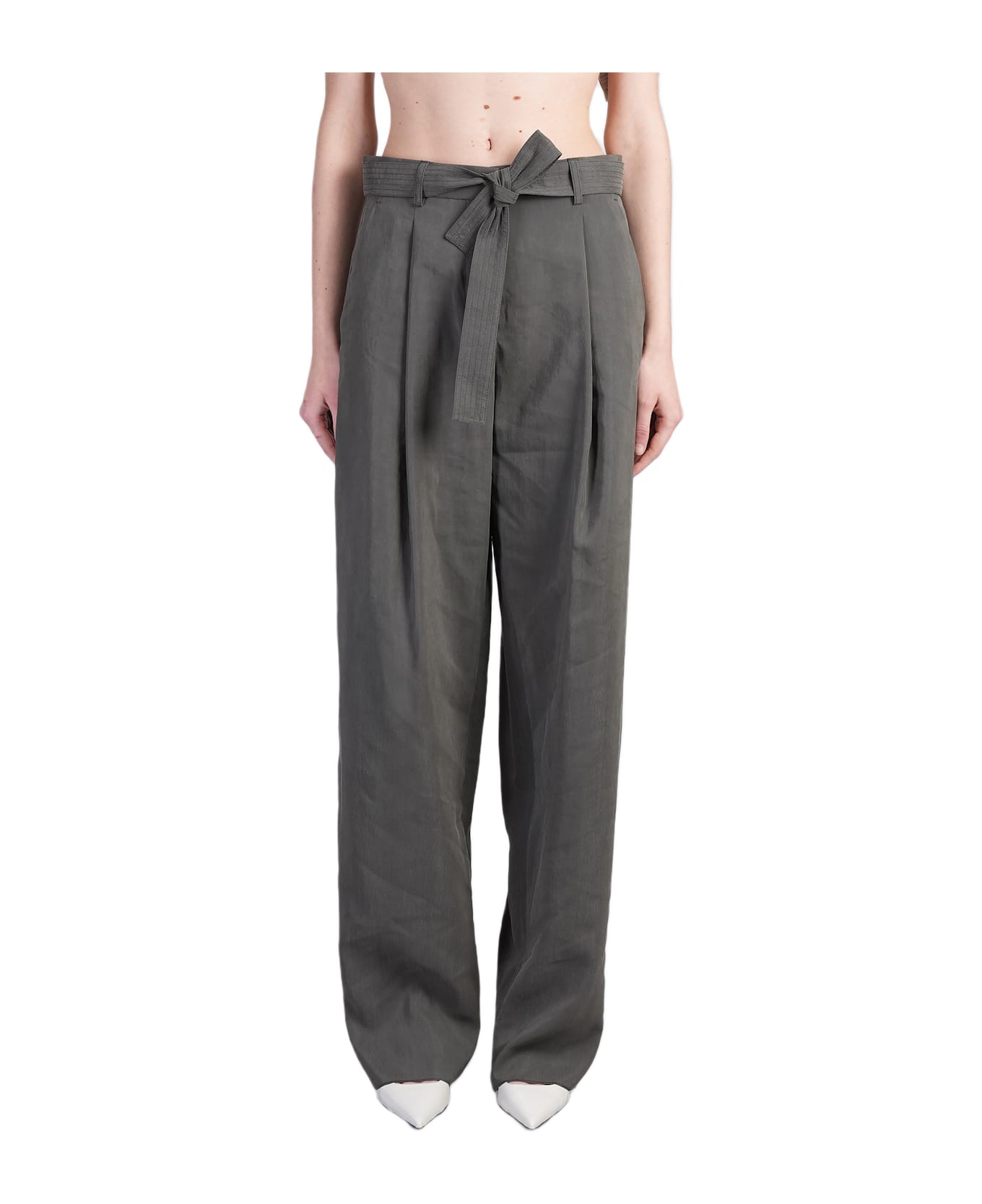 Giorgio Armani Pants In Green Silk - green