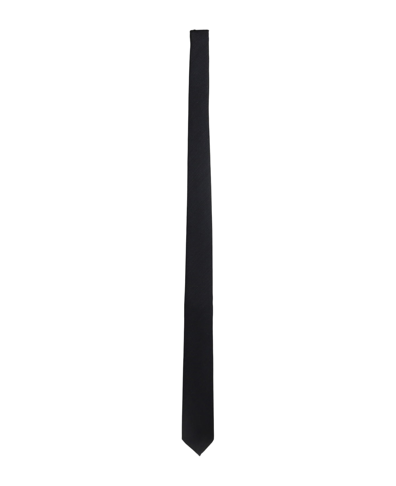 Lardini Tie In Black Silk - black