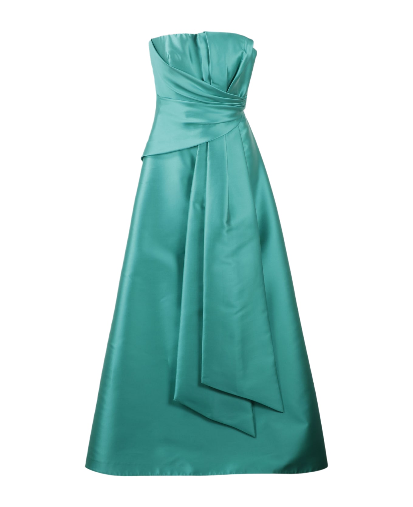 Alberta Ferretti Mikado Bustier Dress - Green