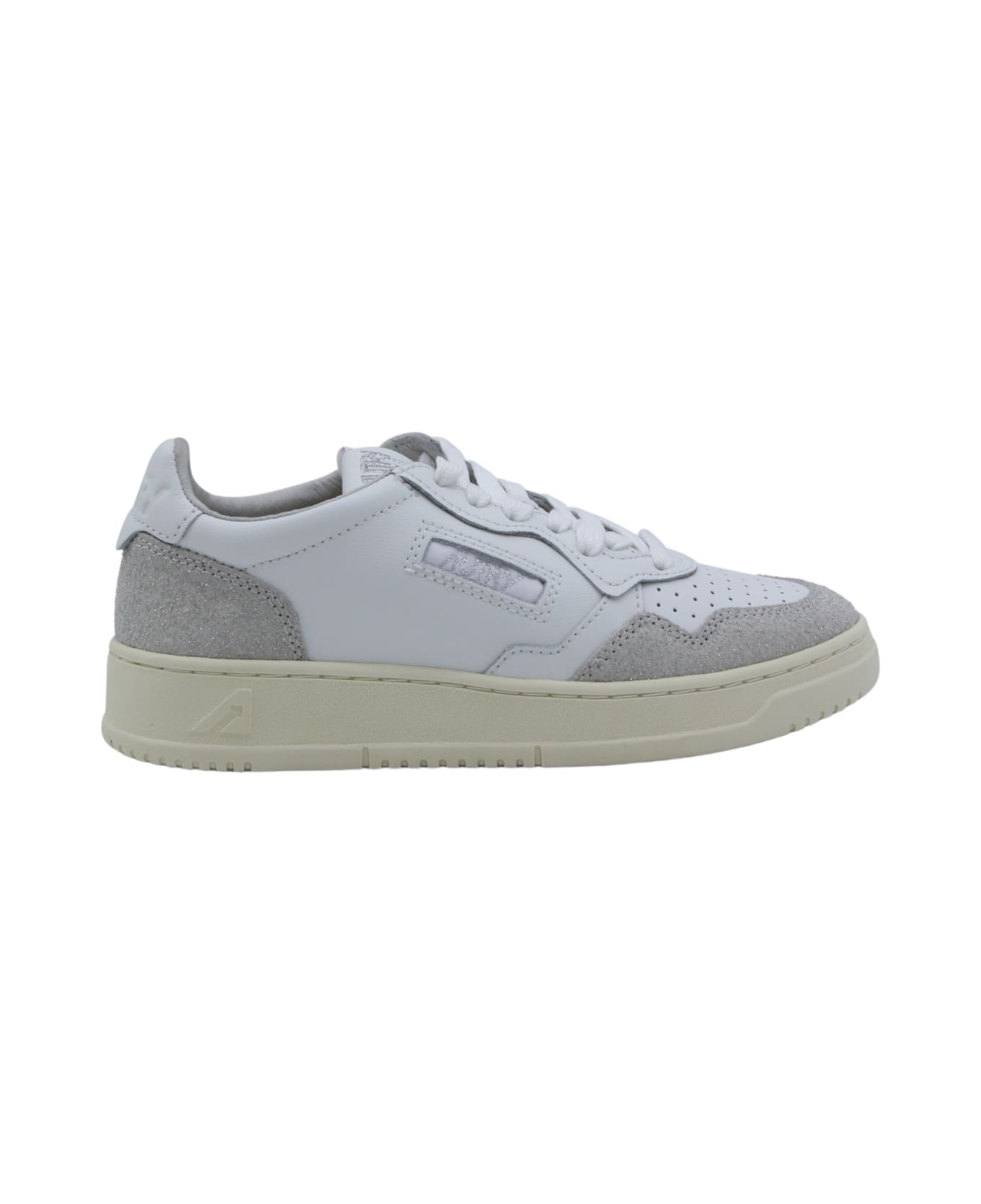 Autry White And Grey Leather Sneakers - SOFLEA/SPK WHT/GREY