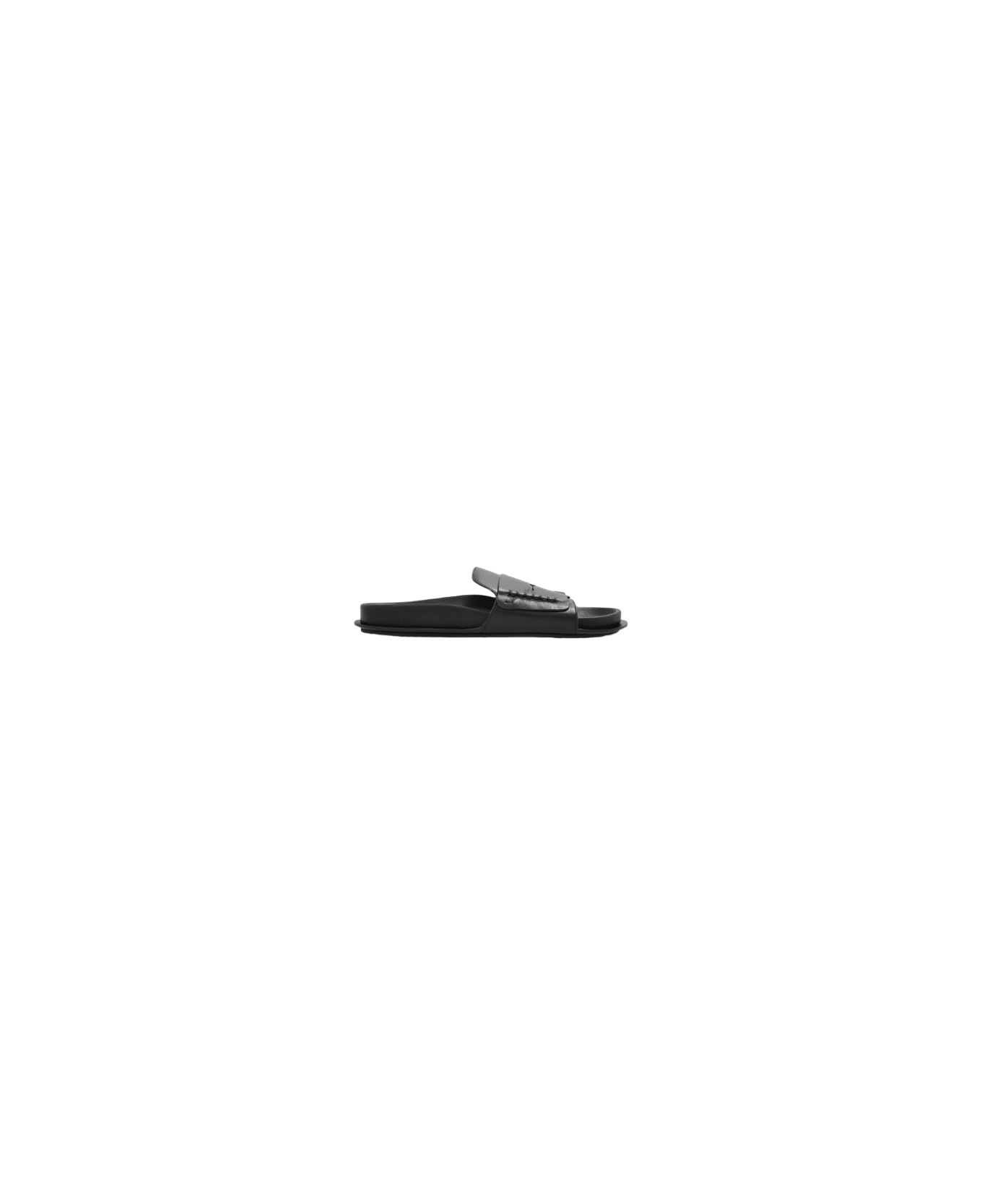 Jacquemus Leather Mocassin Sandal - Black