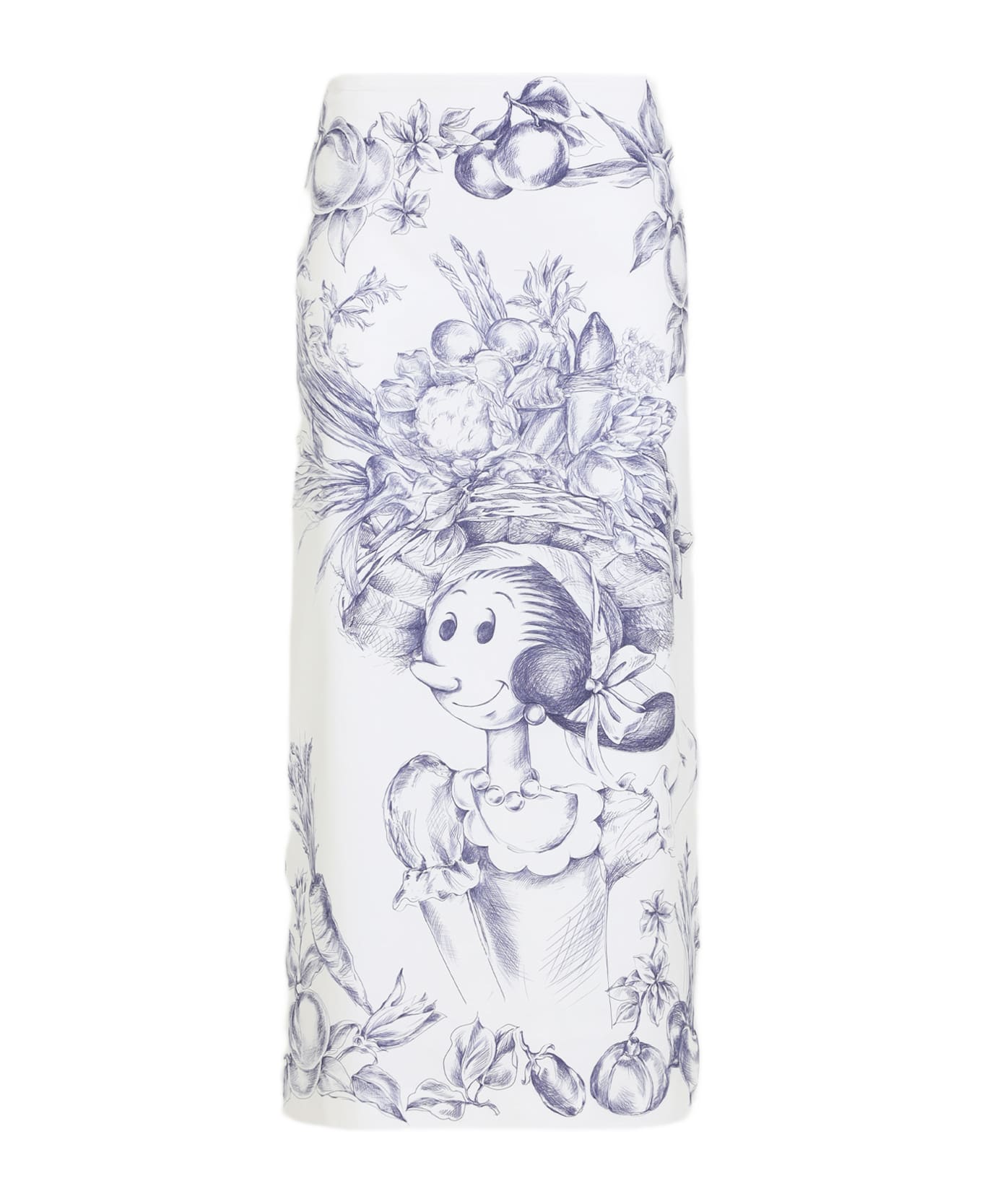 Moschino Printed Pencil Skirt - Fantasia Bianco