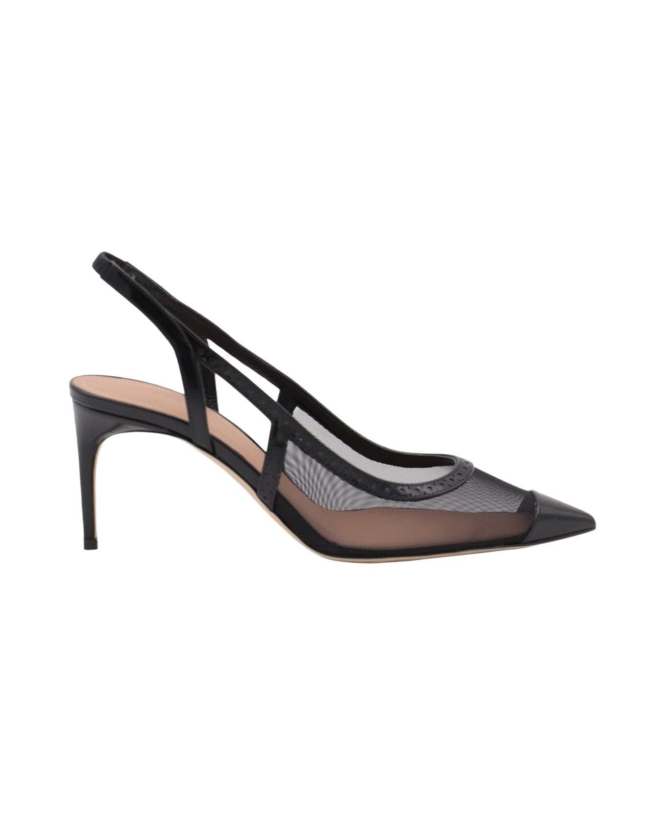 Malone Souliers Black Leather Aubrey 70 Pumps - Black