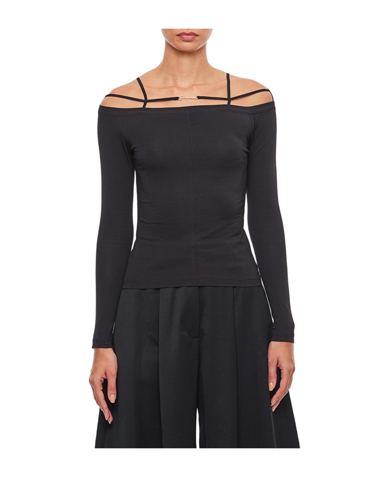 Jacquemus Le Tshirt Sierra Cotton Top - Black