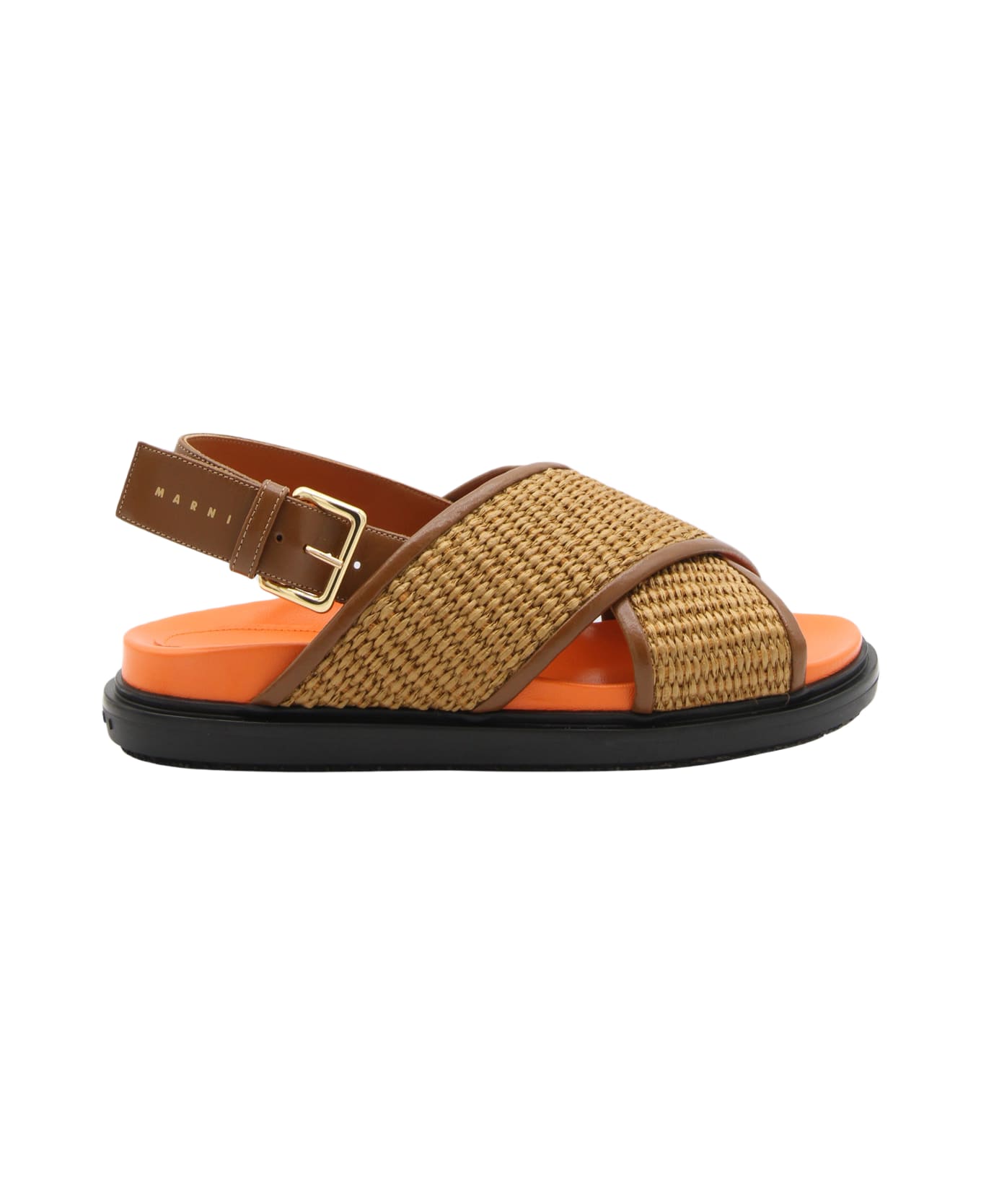 Marni Brown Cotton Fussbeet Sandals