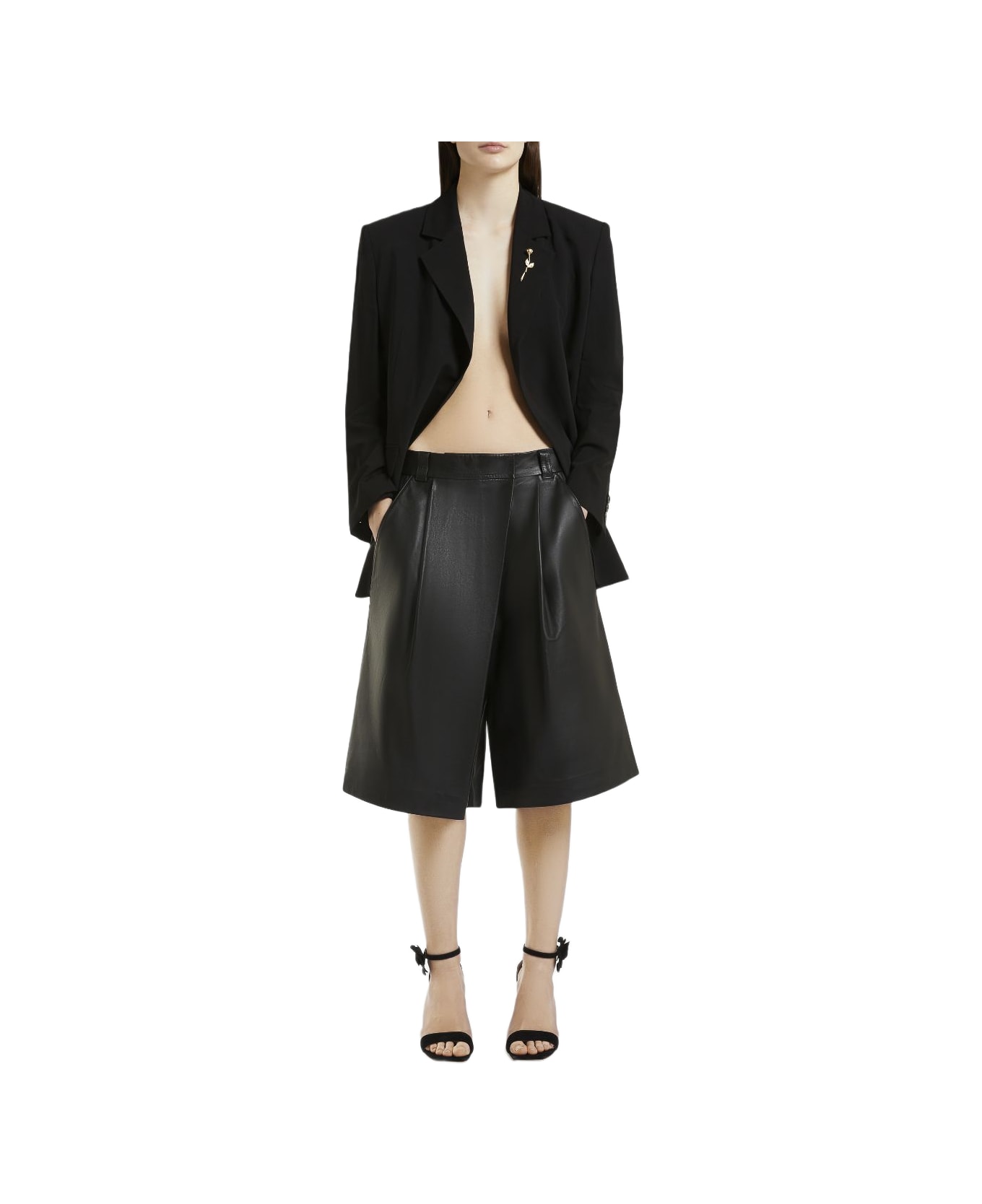 Marella Leather Maxi Bermuda Shorts