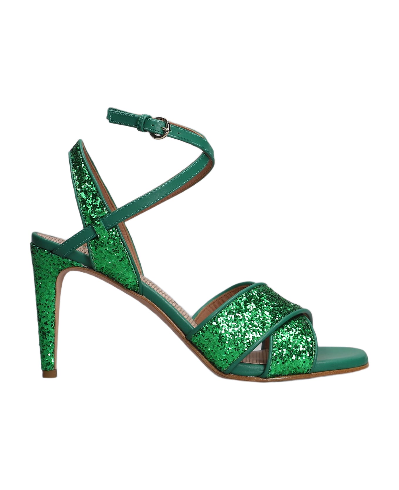 RED Valentino Sandals In Green Glitter - green