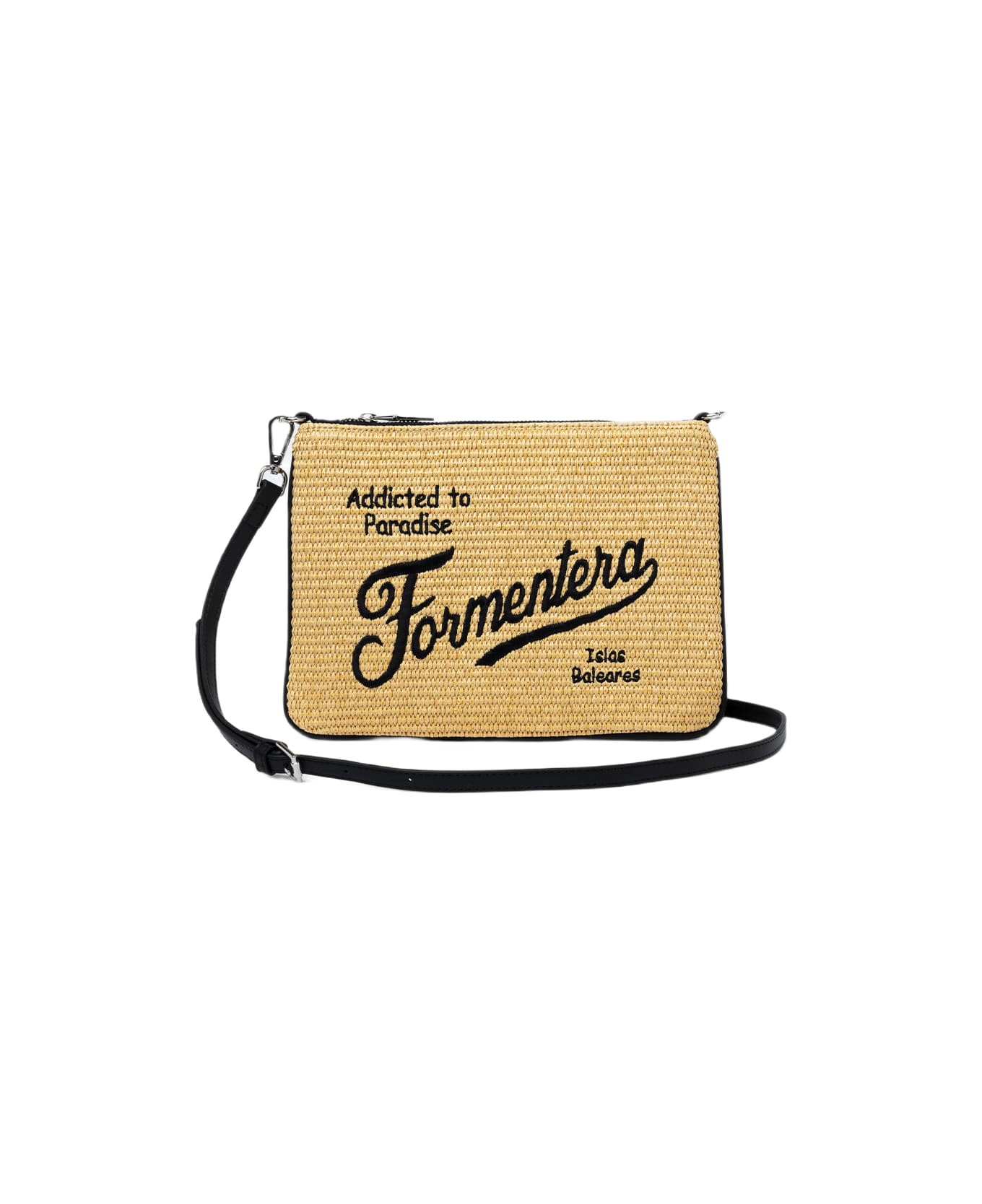 MC2 Saint Barth Parisienne Straw Pochette With Formentera Embroidery - BEIGE