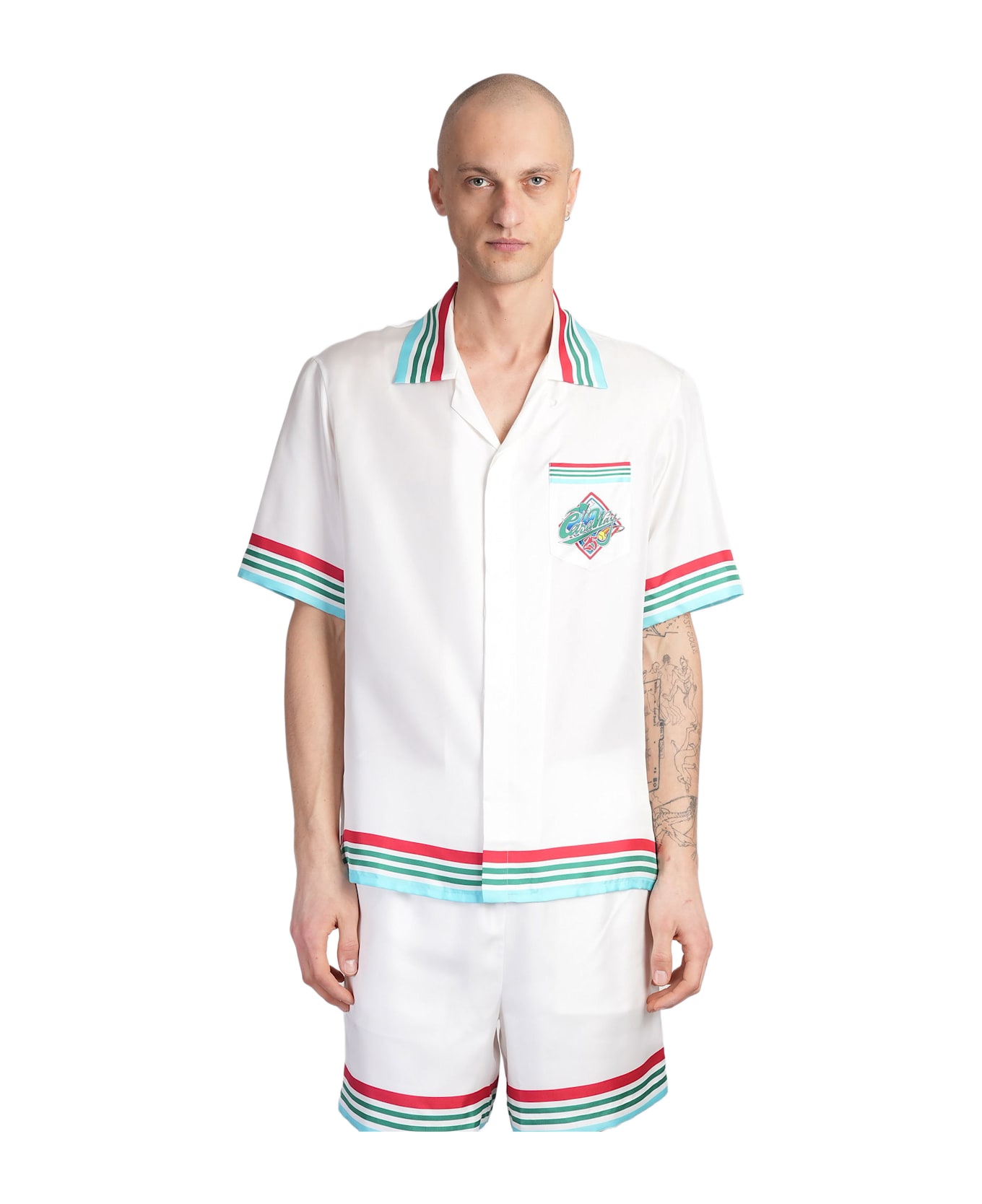 Casablanca Shirt In White Silk - white