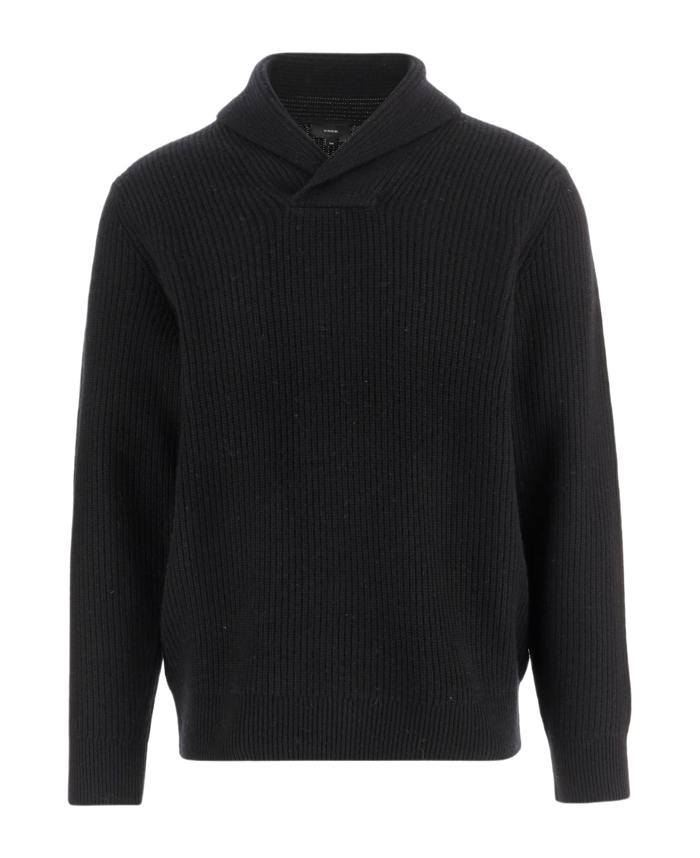 Vince Wool And Cashmere Sweater With Shawl Collar - Black