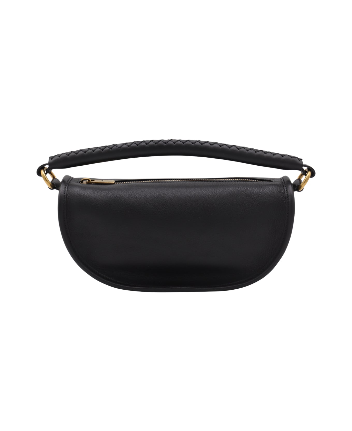 Burberry Black Leather Clip Shoulder Bag - Black