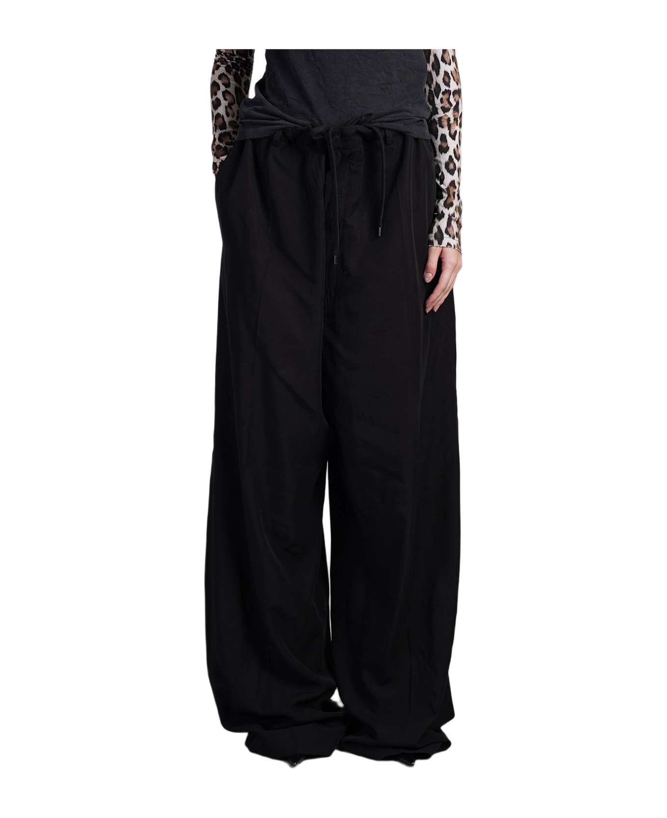 Balenciaga Pants In Black Wool And Polyester - black