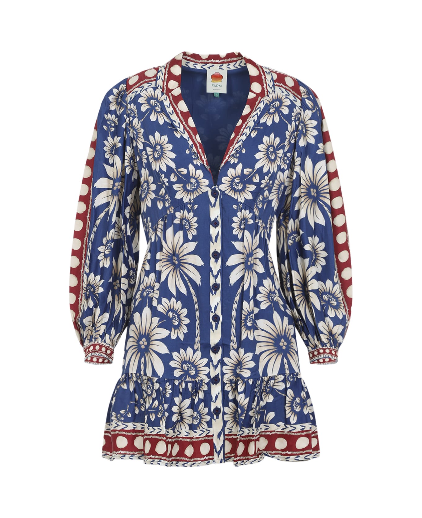 Farm Rio Luna Blue Mini Dress - Luna Blue