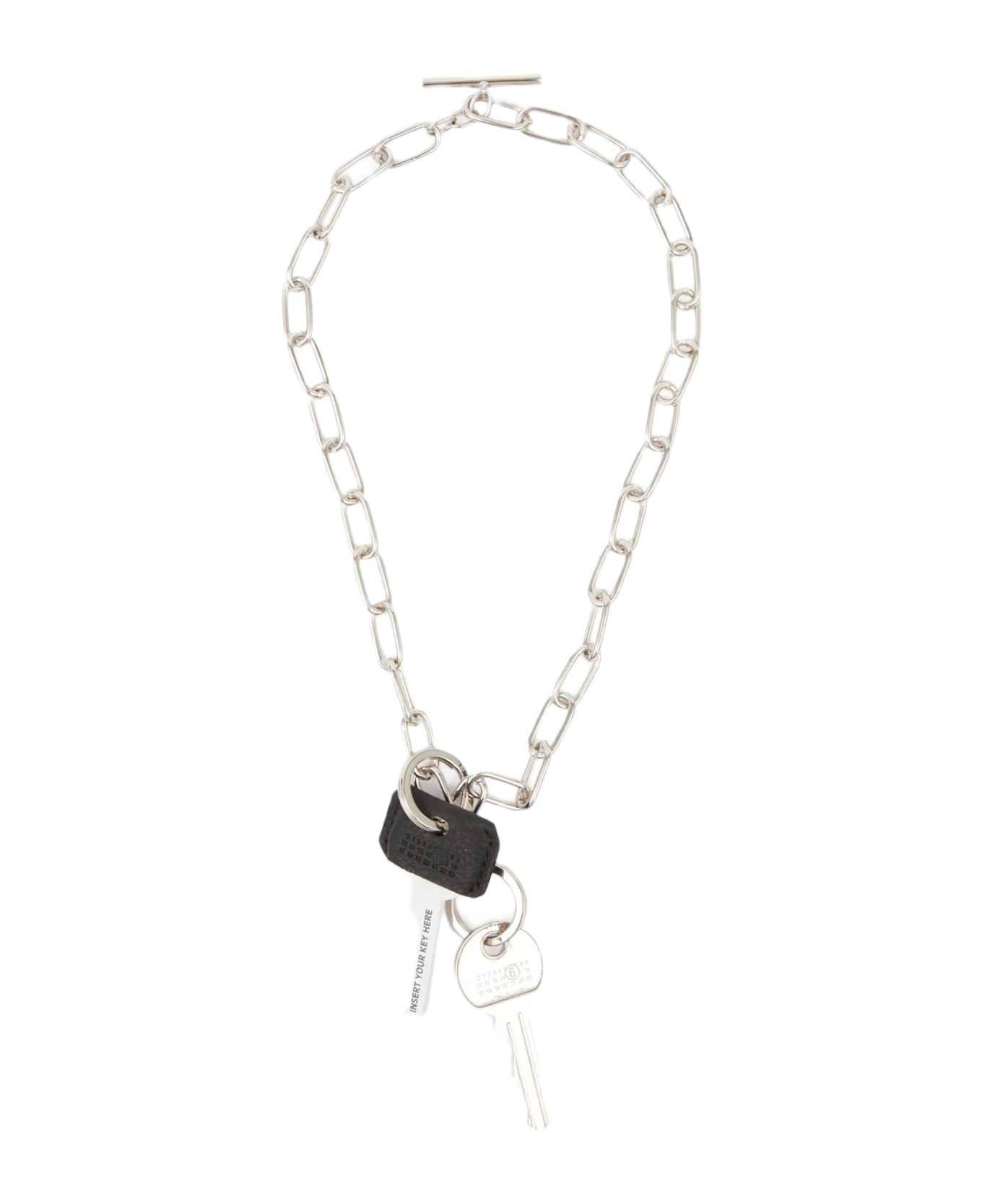 MM6 Maison Margiela Collana Silver metal chain necklace with keys - Argento