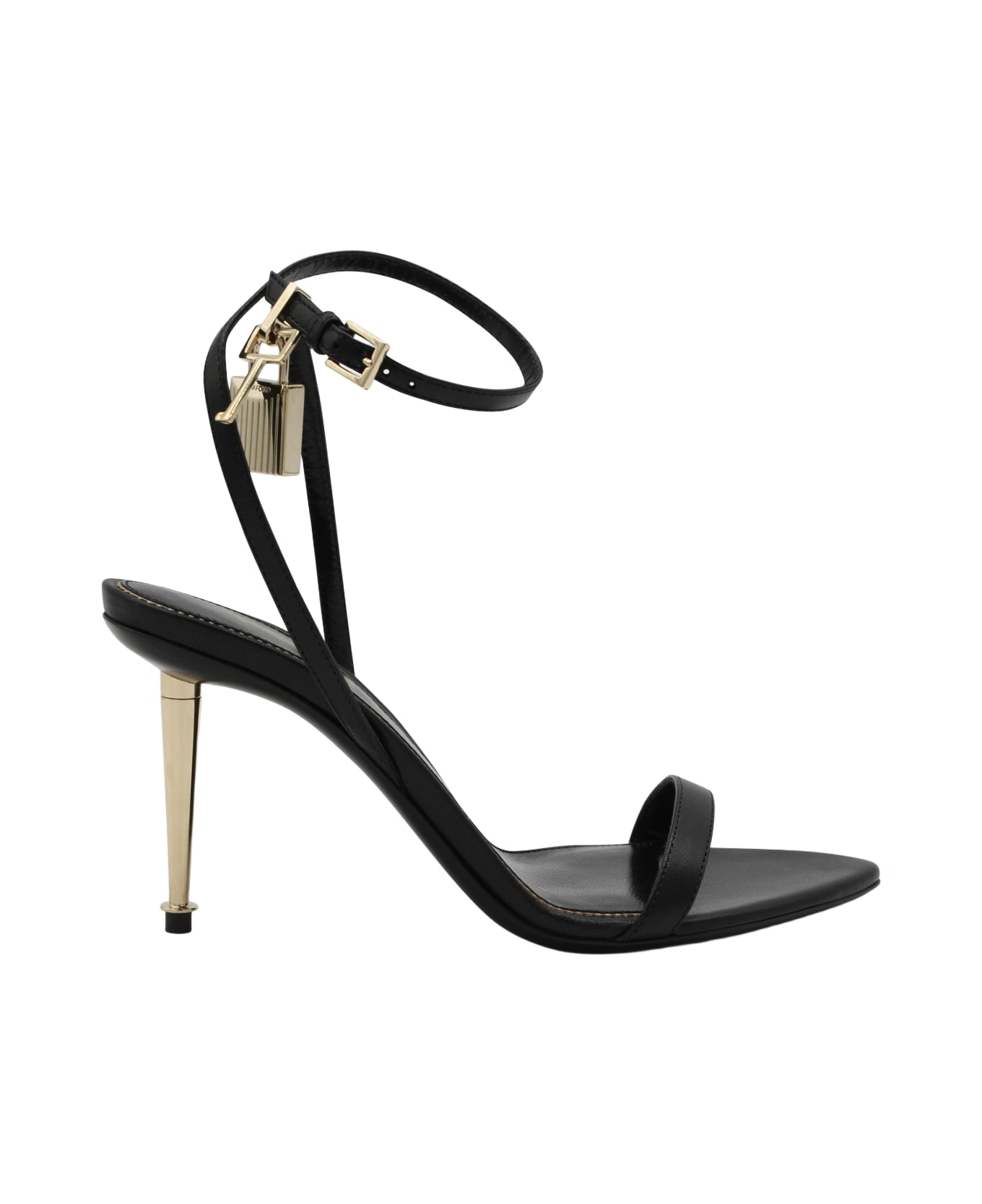 Tom Ford Black Leather Sandals - Black