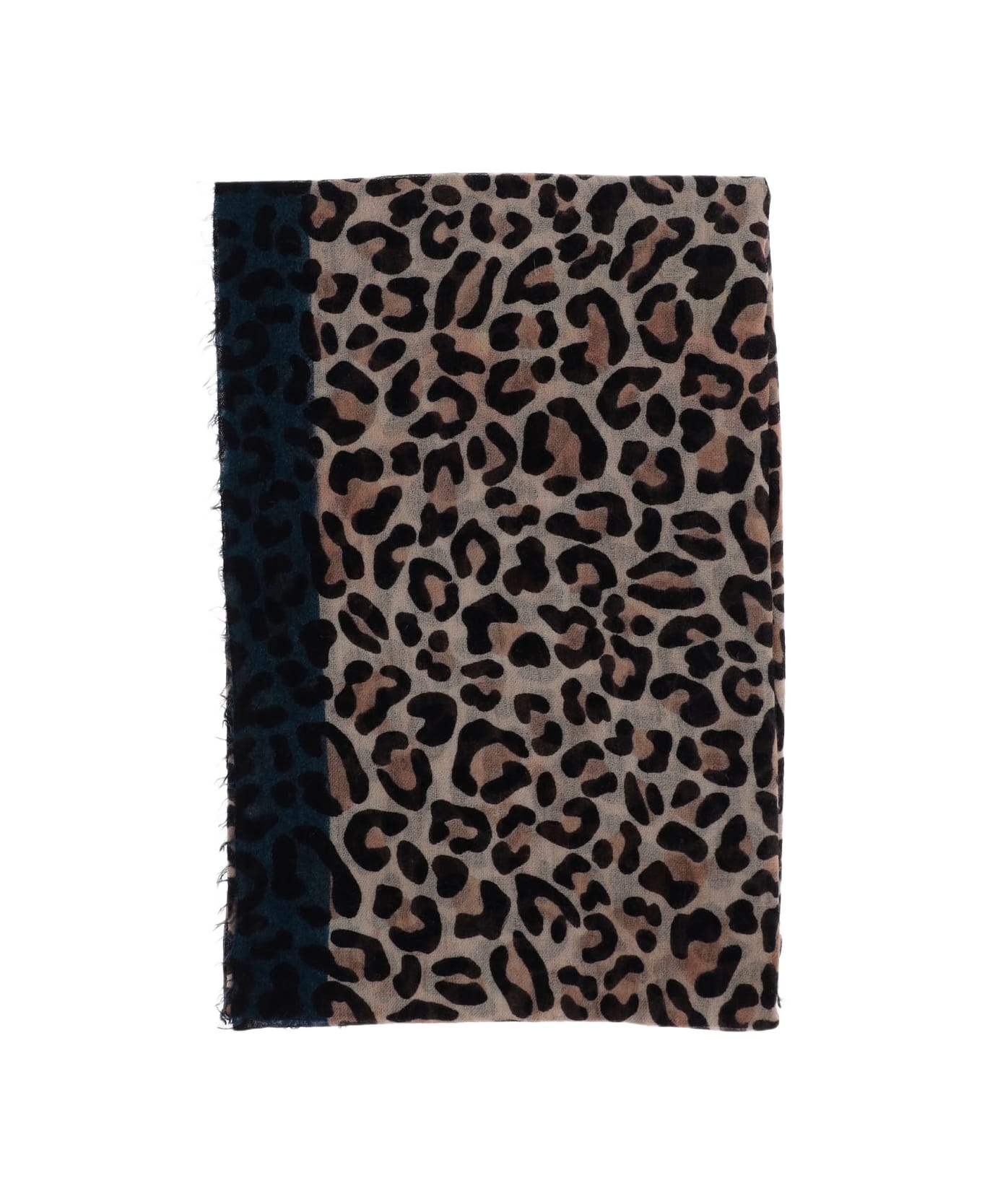 Faliero Sarti Maila Cashmere Scarf With Leopadrata Pattern - Red