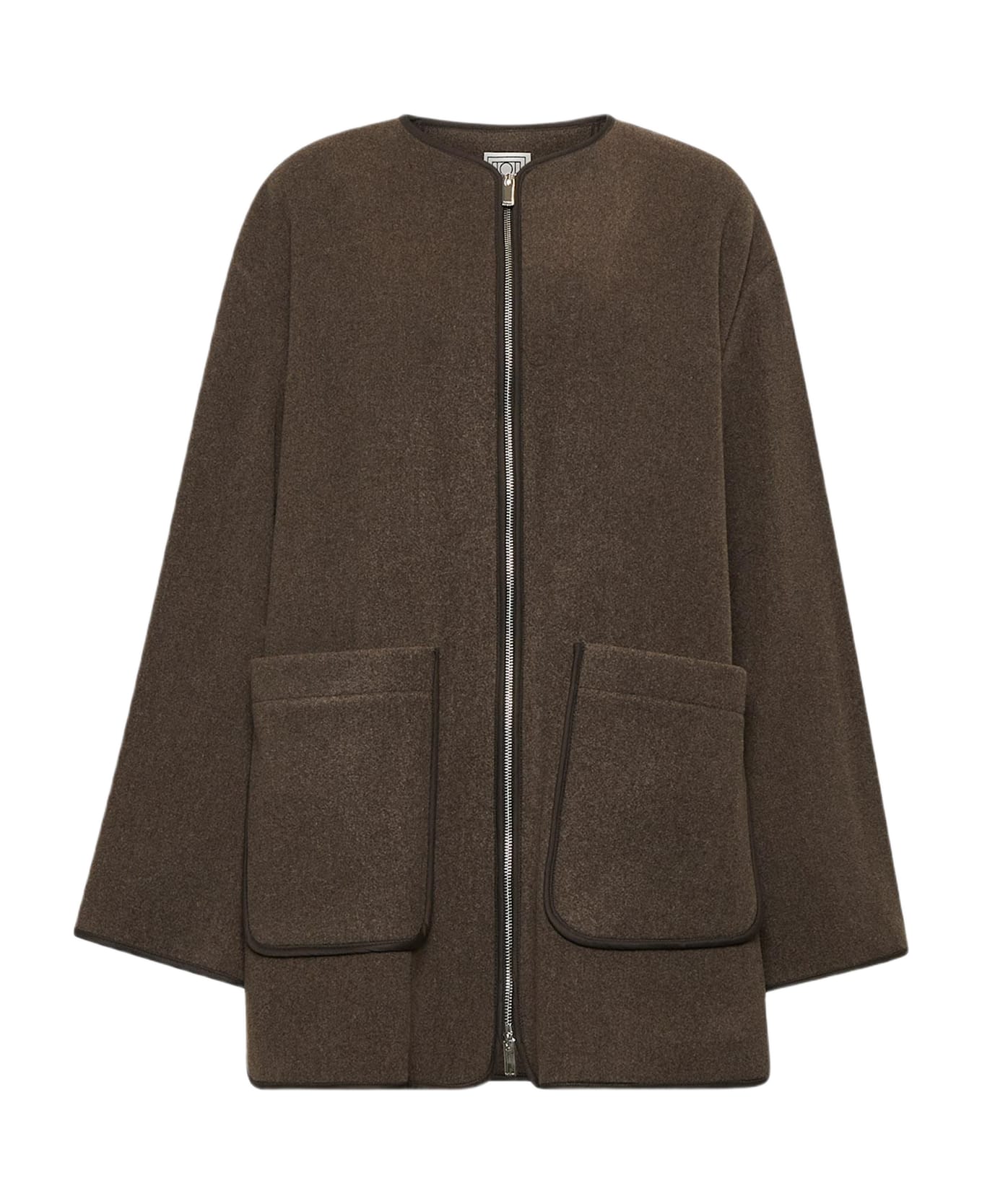 Totême Brown Felt Jacket - Grey