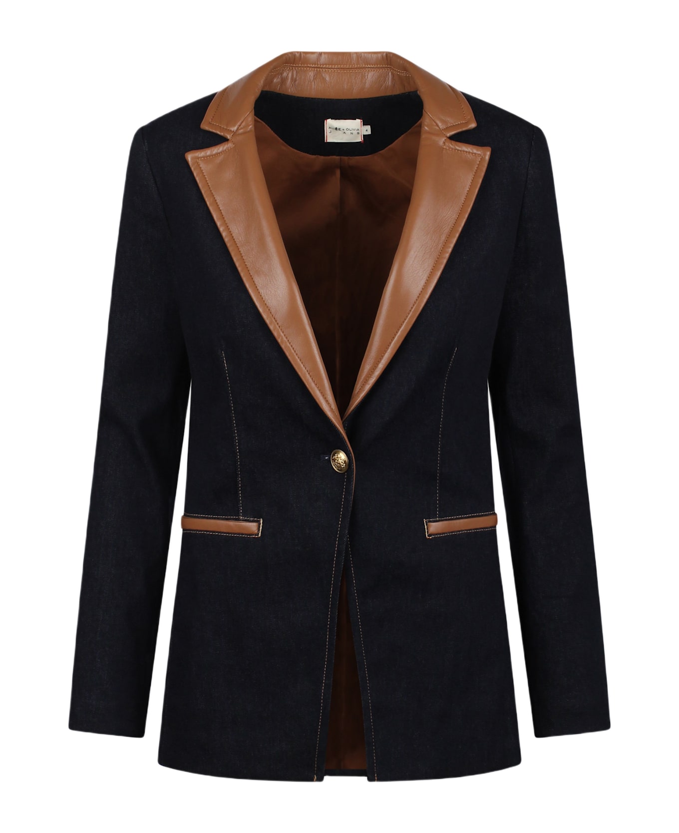 Alice + Olivia Alice Olivia Breann Long Blazer With Vegan Combo