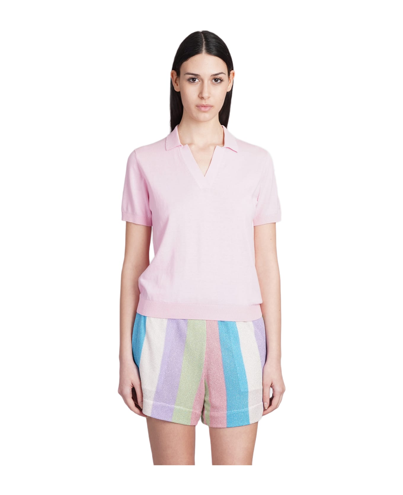 MC2 Saint Barth Evonne Polo In Rose-pink Cotton - rose-pink