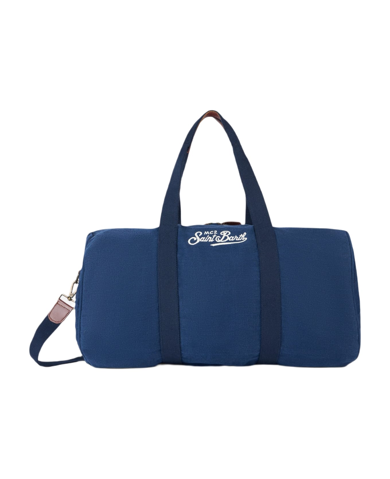 MC2 Saint Barth Blue Linen Travel Duffle Bag Jetleg - BLUE