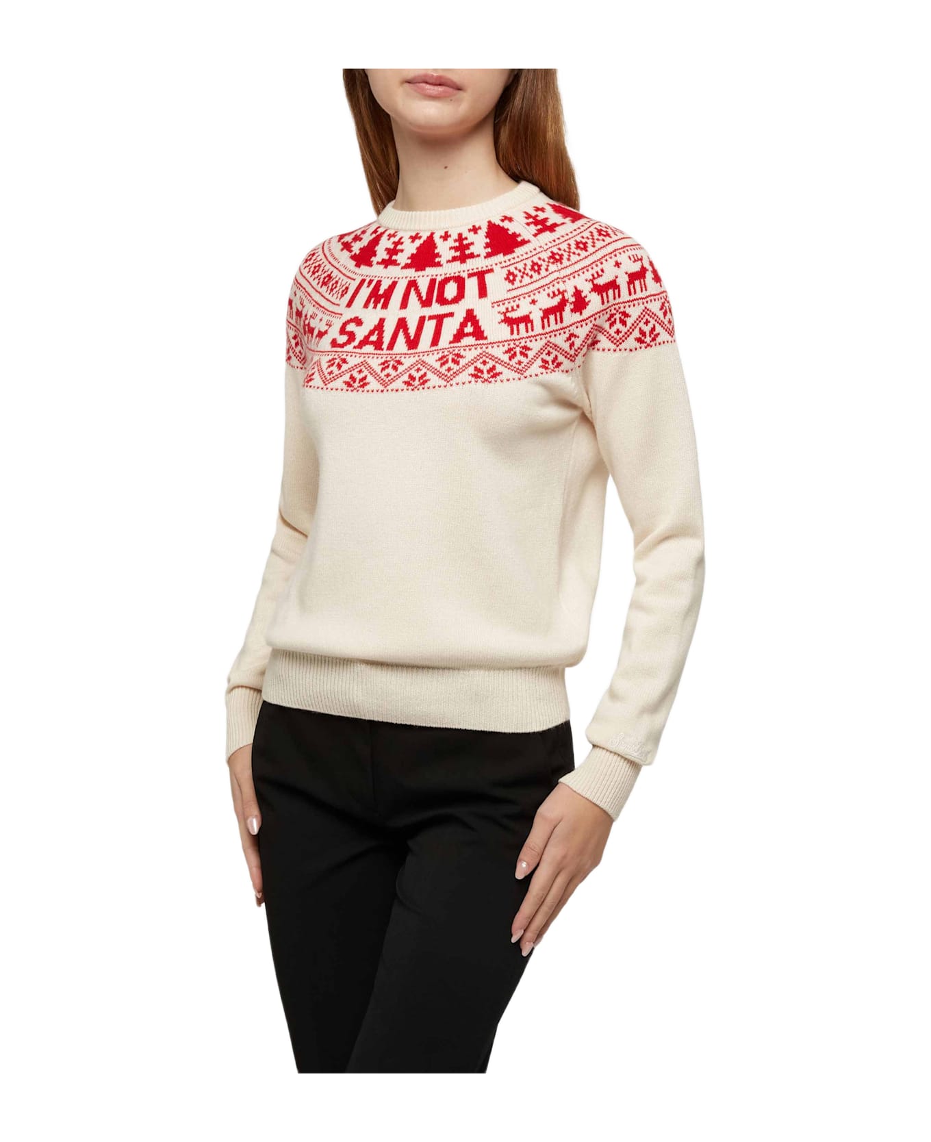 MC2 Saint Barth White Sweater New Queen With I
m Not Santa Jacquard - unknown