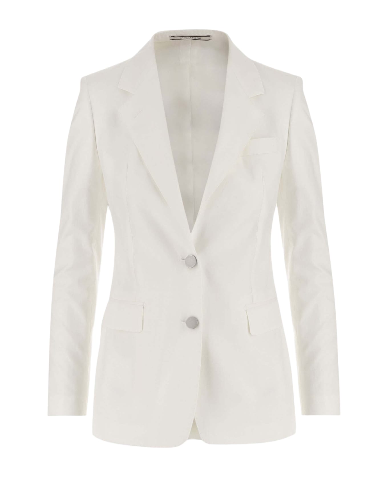 Tagliatore Single-breasted Cotton Blend Jacket - White