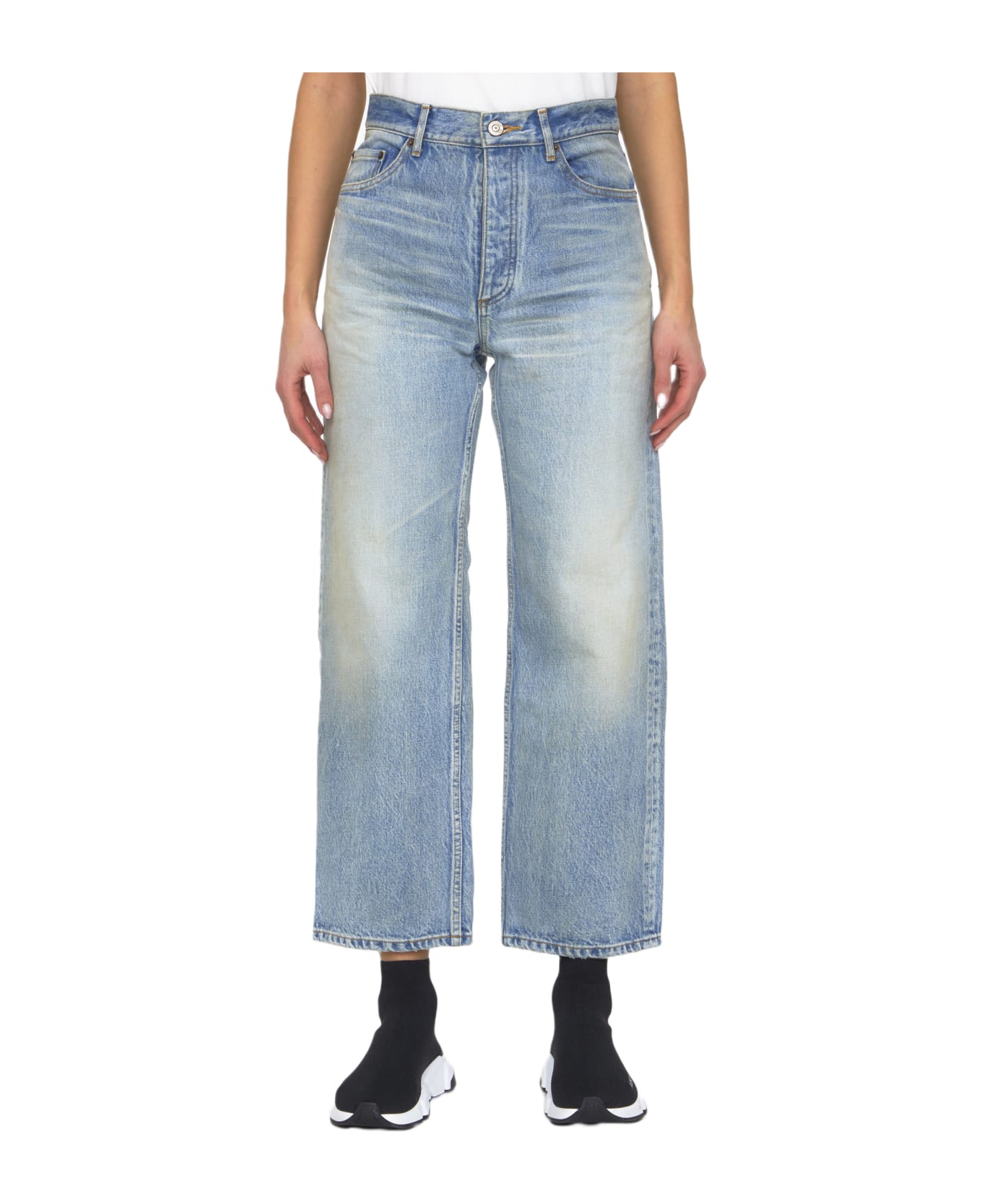 Balenciaga Ankle Cut Jeans - BLUE