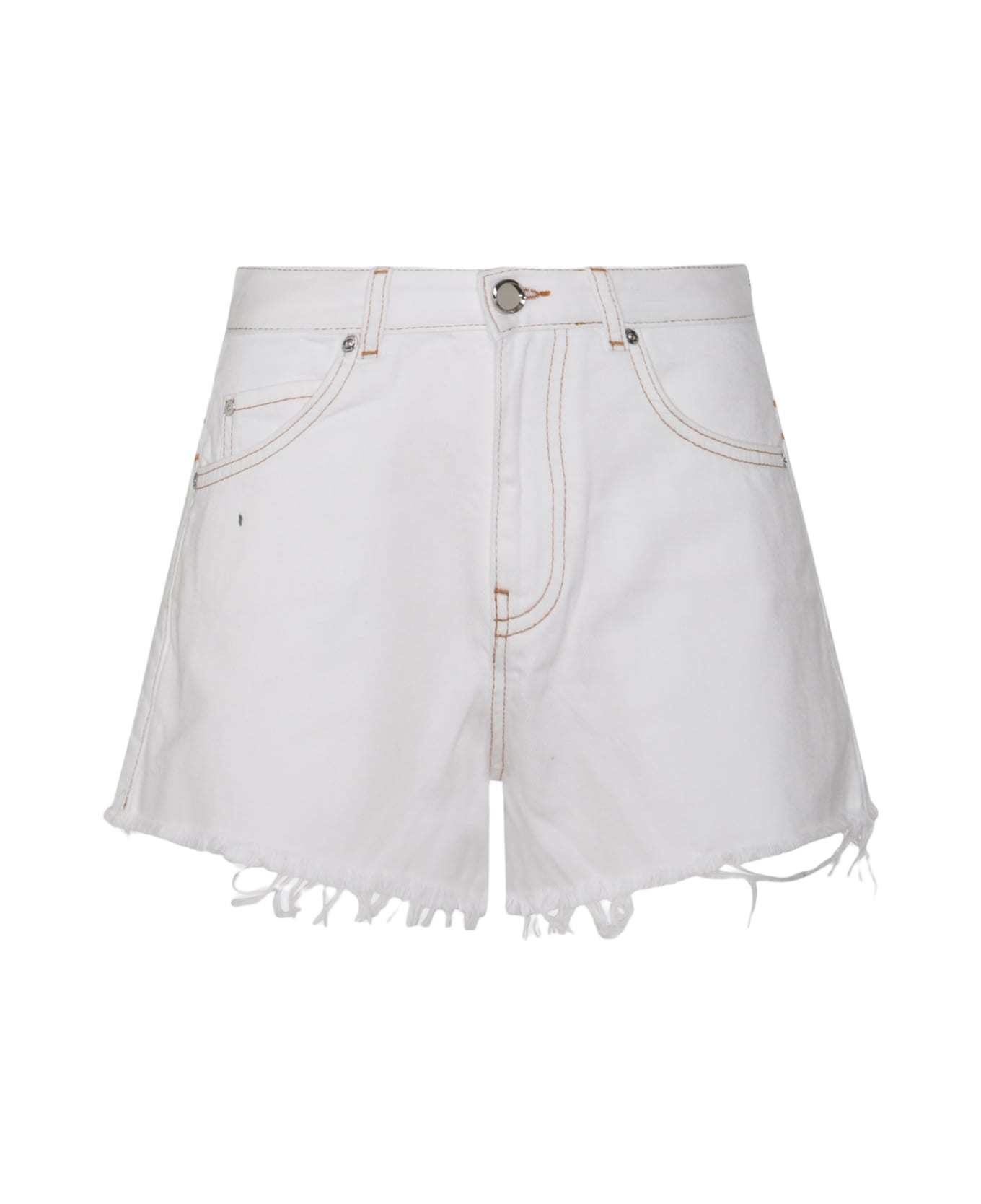 Pinko White Cotton Shorts - Bianco-biancaneve
