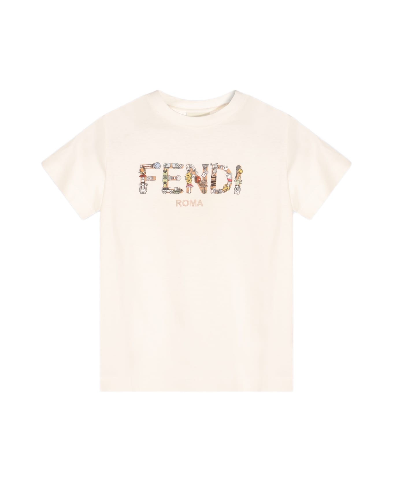 Fendi White Cotton T-shirt - Gesso