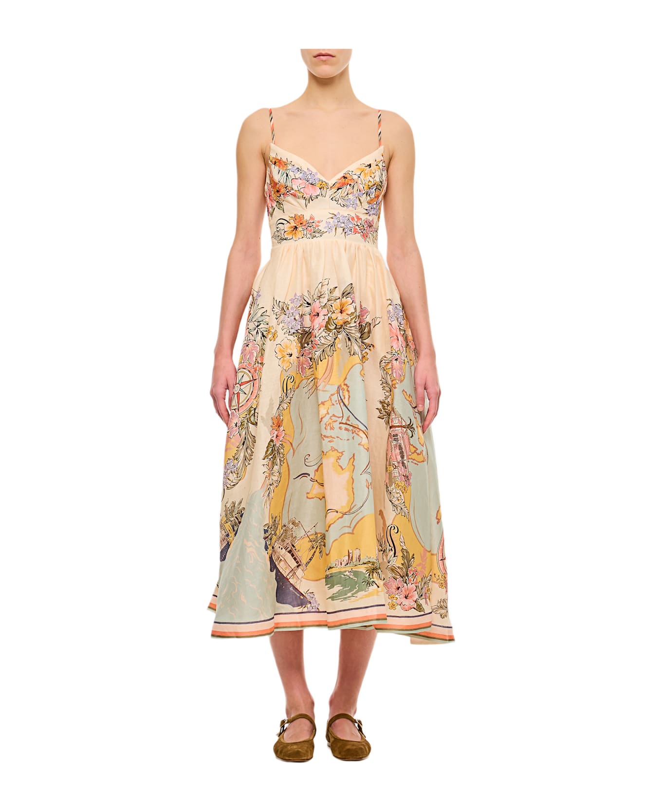 Zimmermann Tallow Tucked Bodice Dress - MultiColour