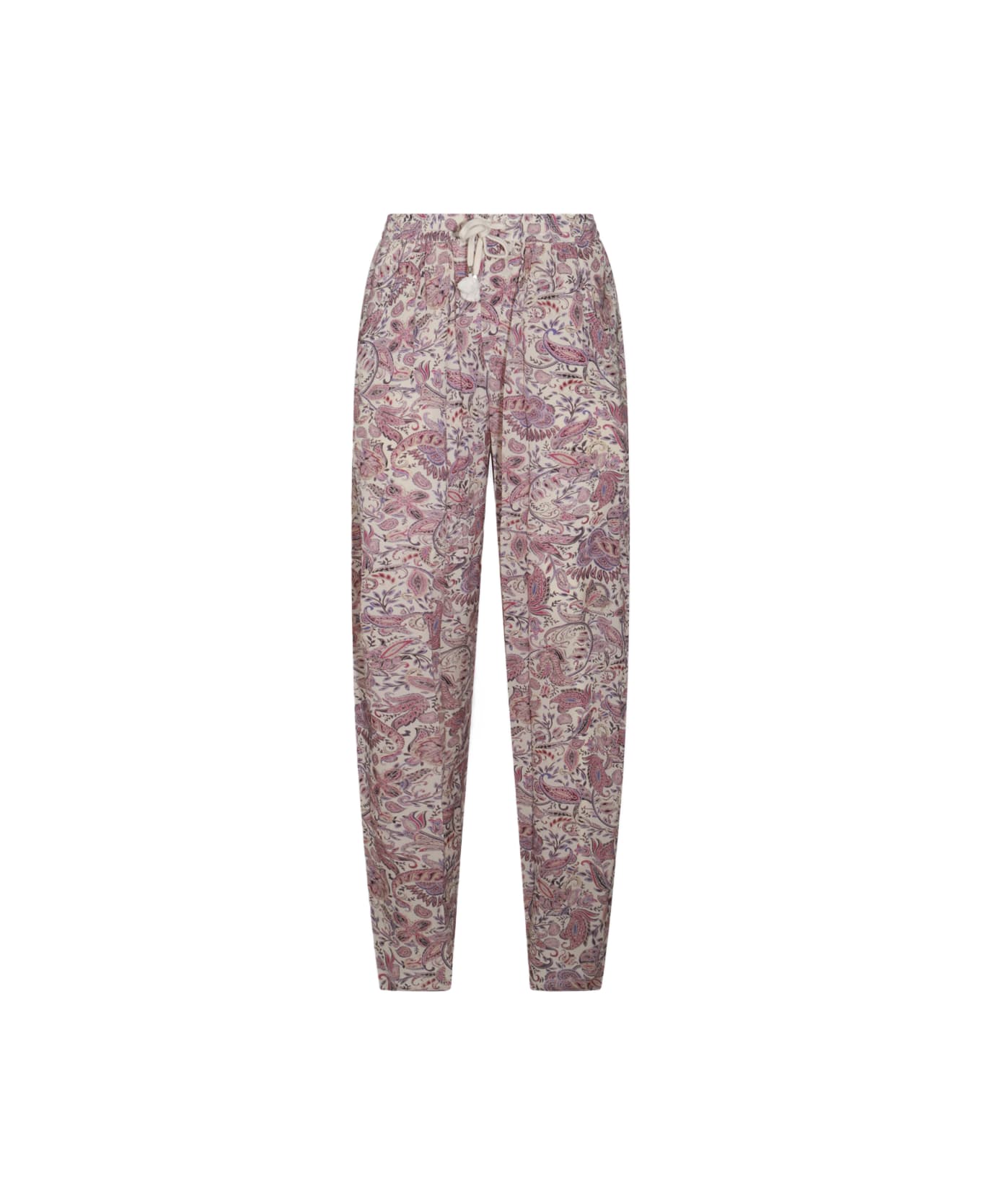 Marant Étoile Ecru And Purple Pants - ECRU/PURPLE