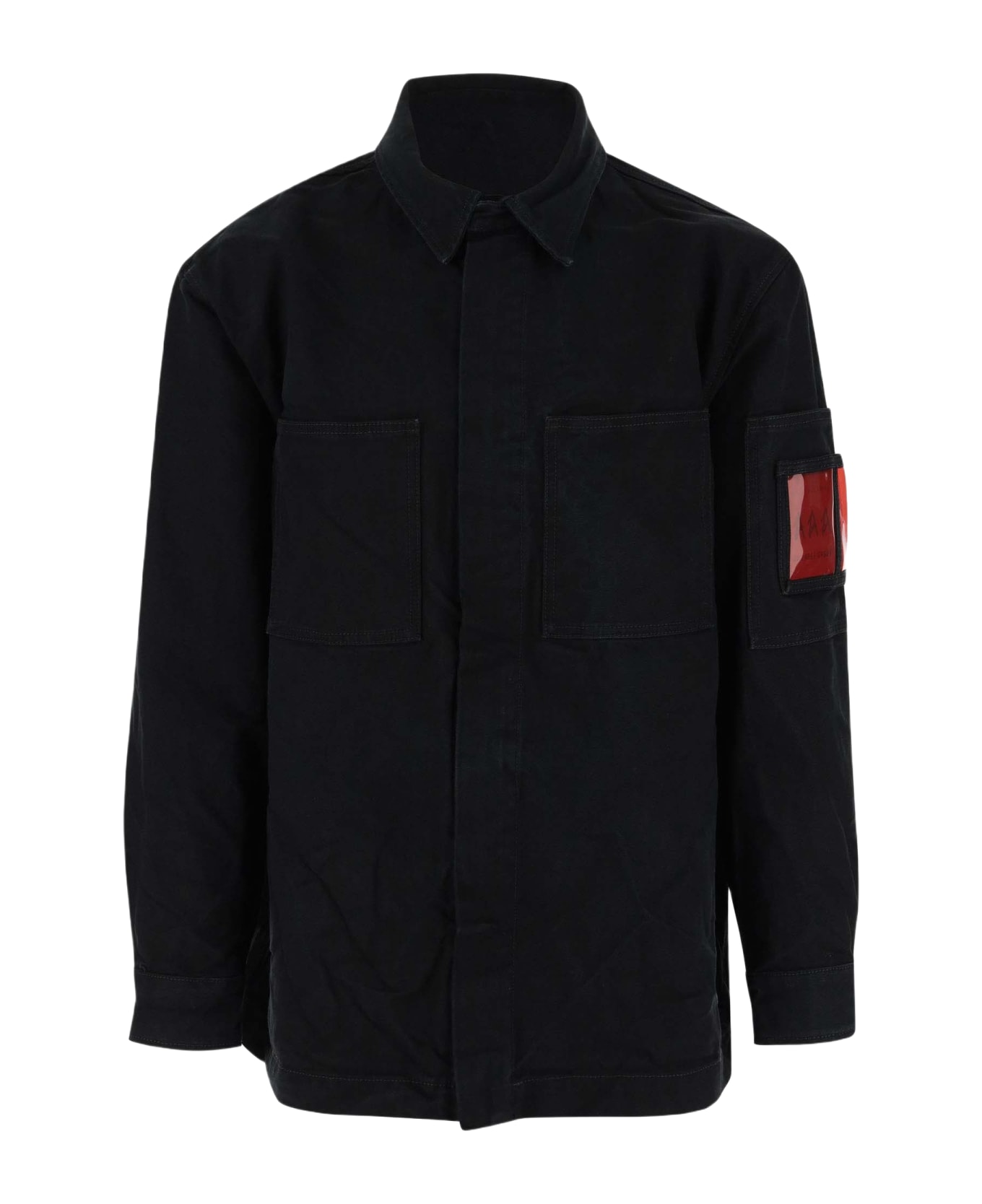 44 Label Group Cotton Denim Shirt With Logo - Black シャツ