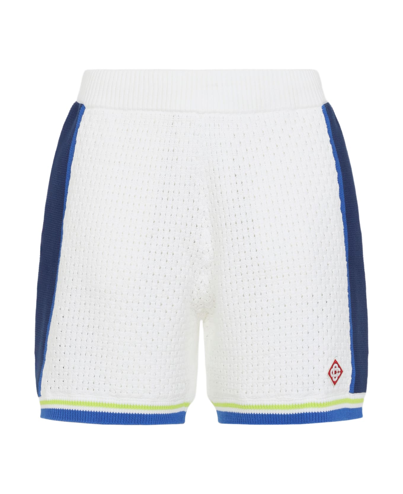 Casablanca Crochet Shorts - White Blue