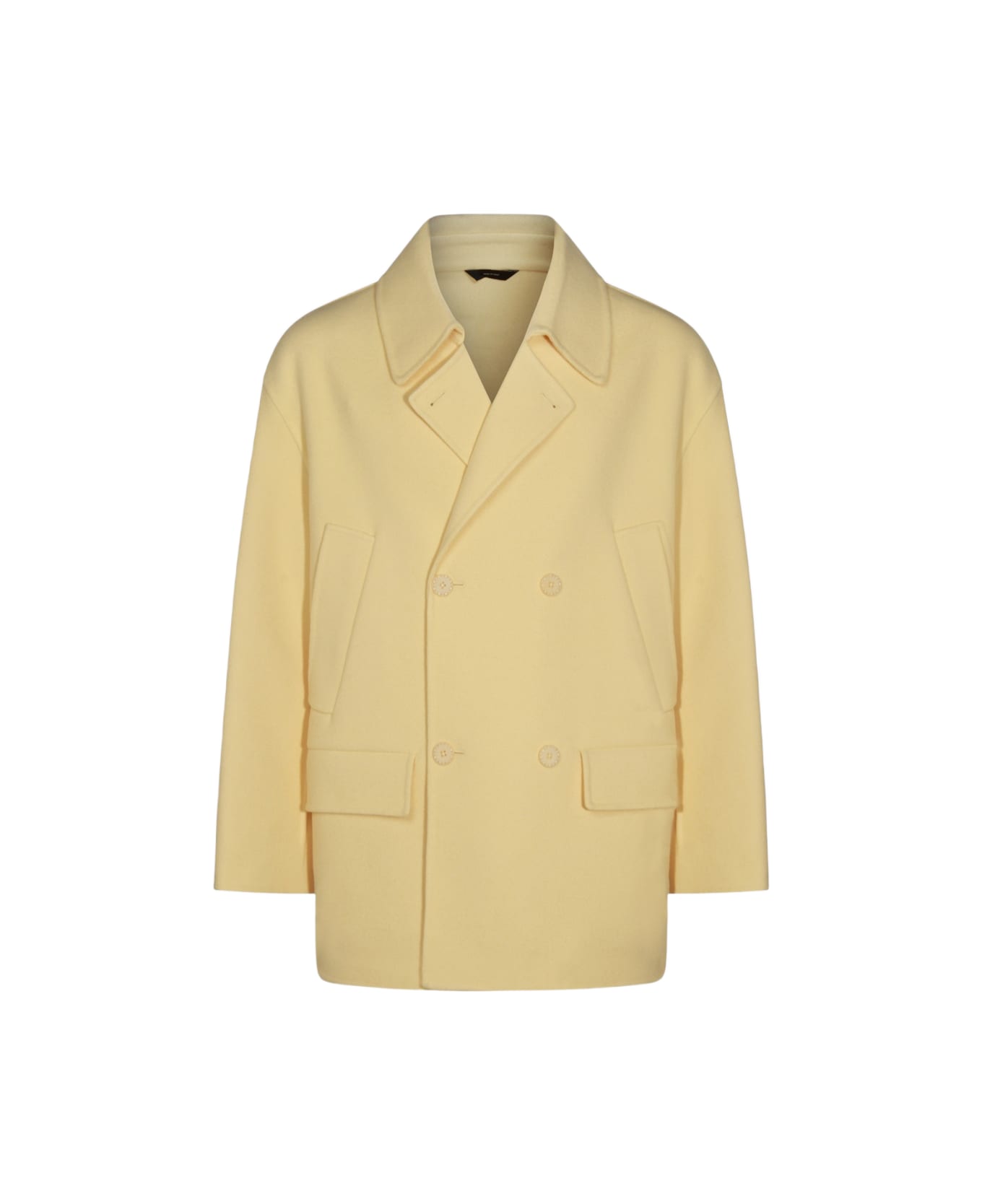 Fendi Yellow Wool Coat - Yellow