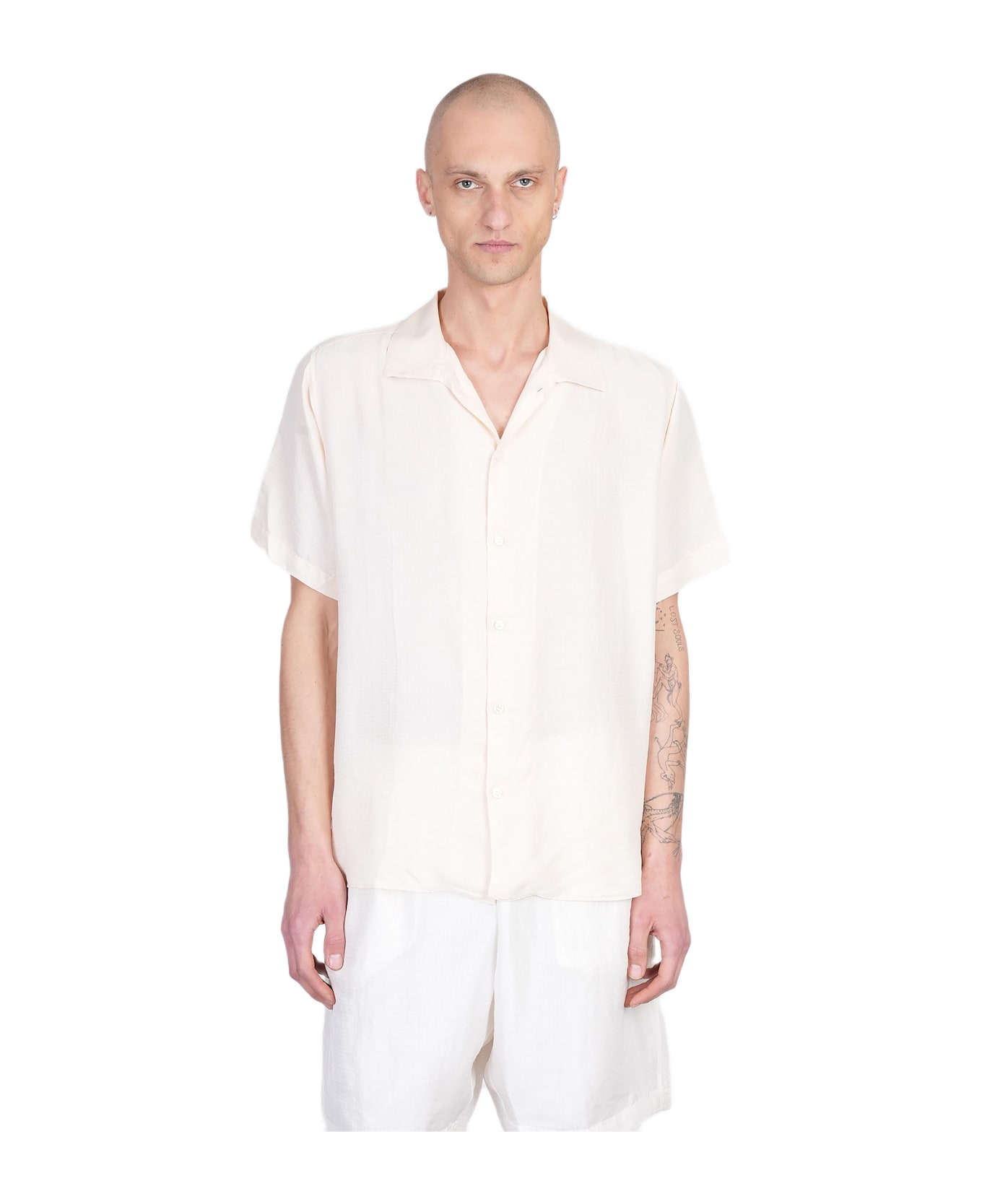 Ranra Sun Shirt In Beige Silk - beige